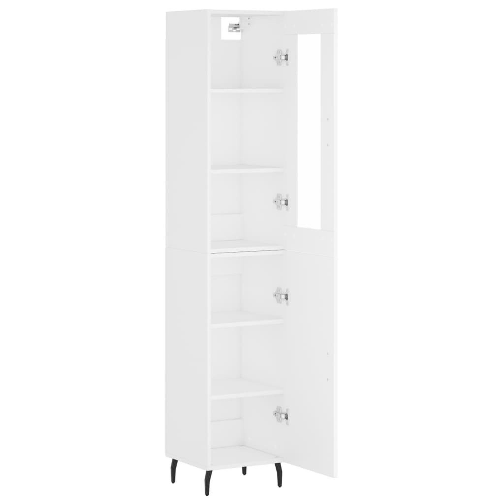 Voir la diapositive 4 : VIDAXL Buffet haut Blanc 34,5x34x180 cm Bois d'ingenierie