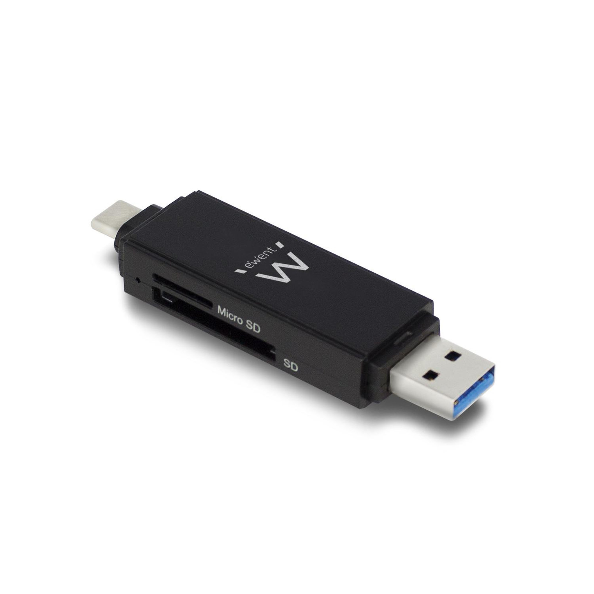 Ewent Ewent ew1075 lecteur de carte mémoire usb 3.2 gen 1 (3.1 gen 1) type-a/type-c noir