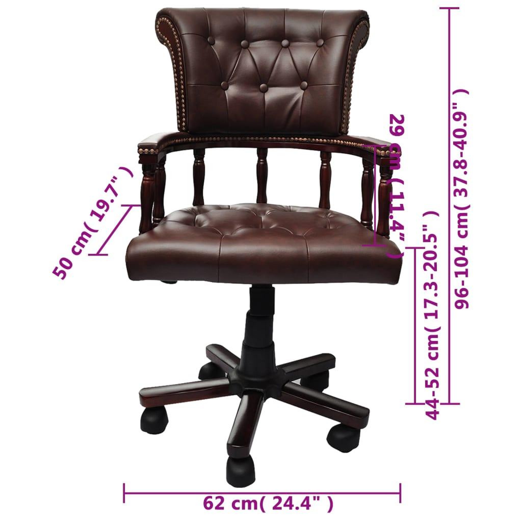 Voir la diapositive 6 : VIDAXL Chaise de bureau pivotante Marron