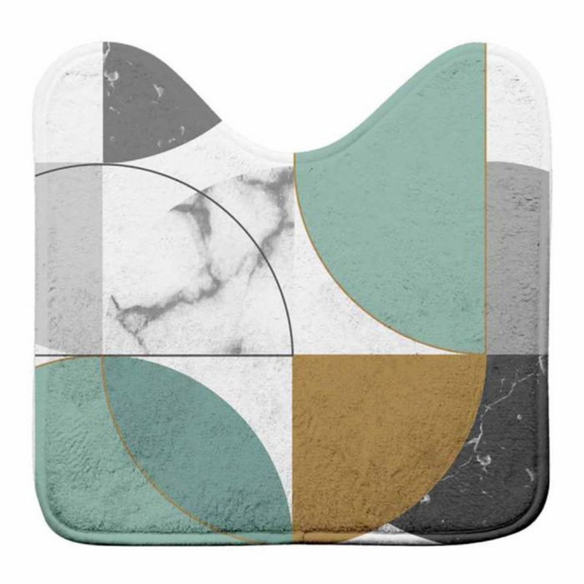 Paris Prix Tapis Contour WC  Geomarbre  45x45cm Bleu