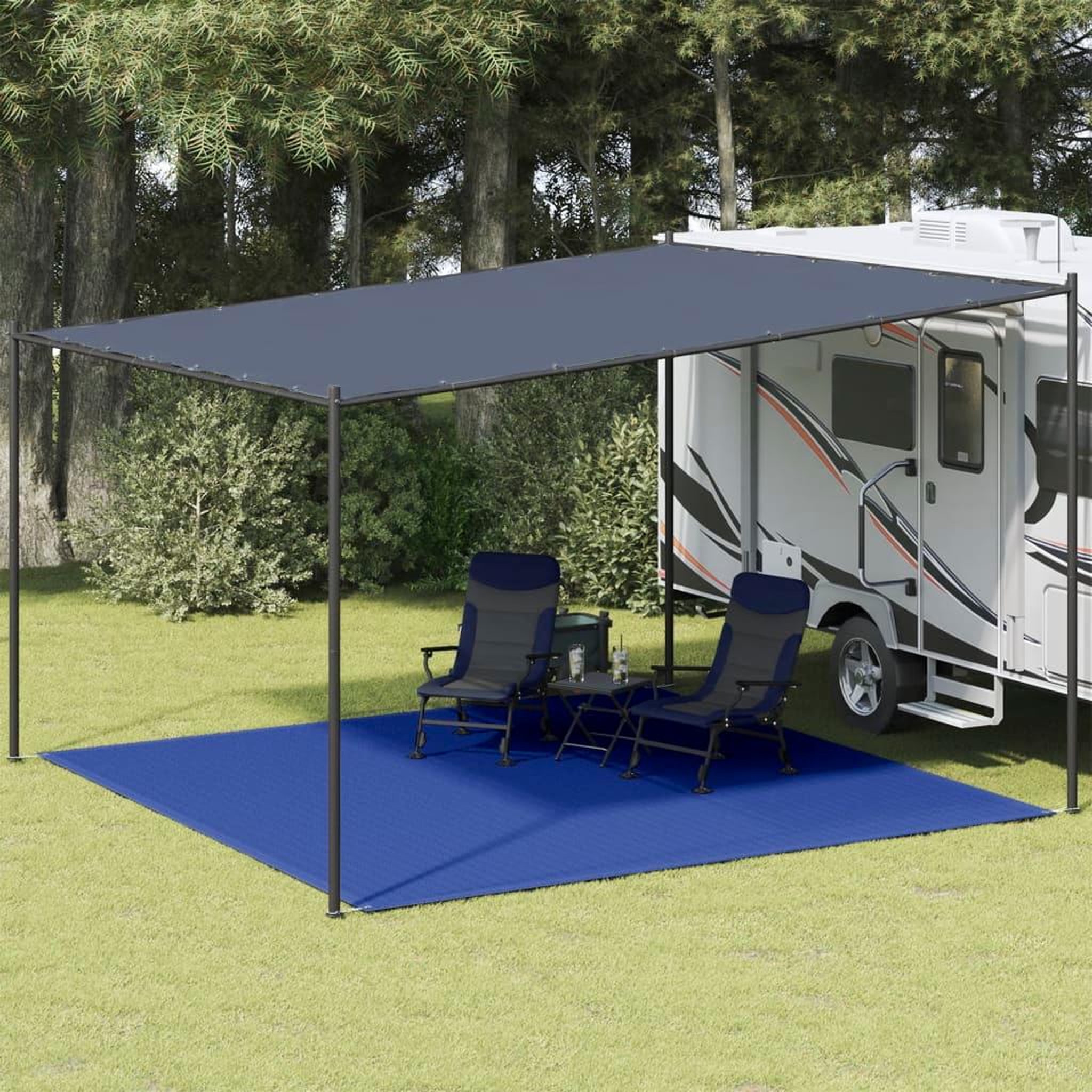 VIDAXL Tapis de tente 400x400 cm Bleu PEHD