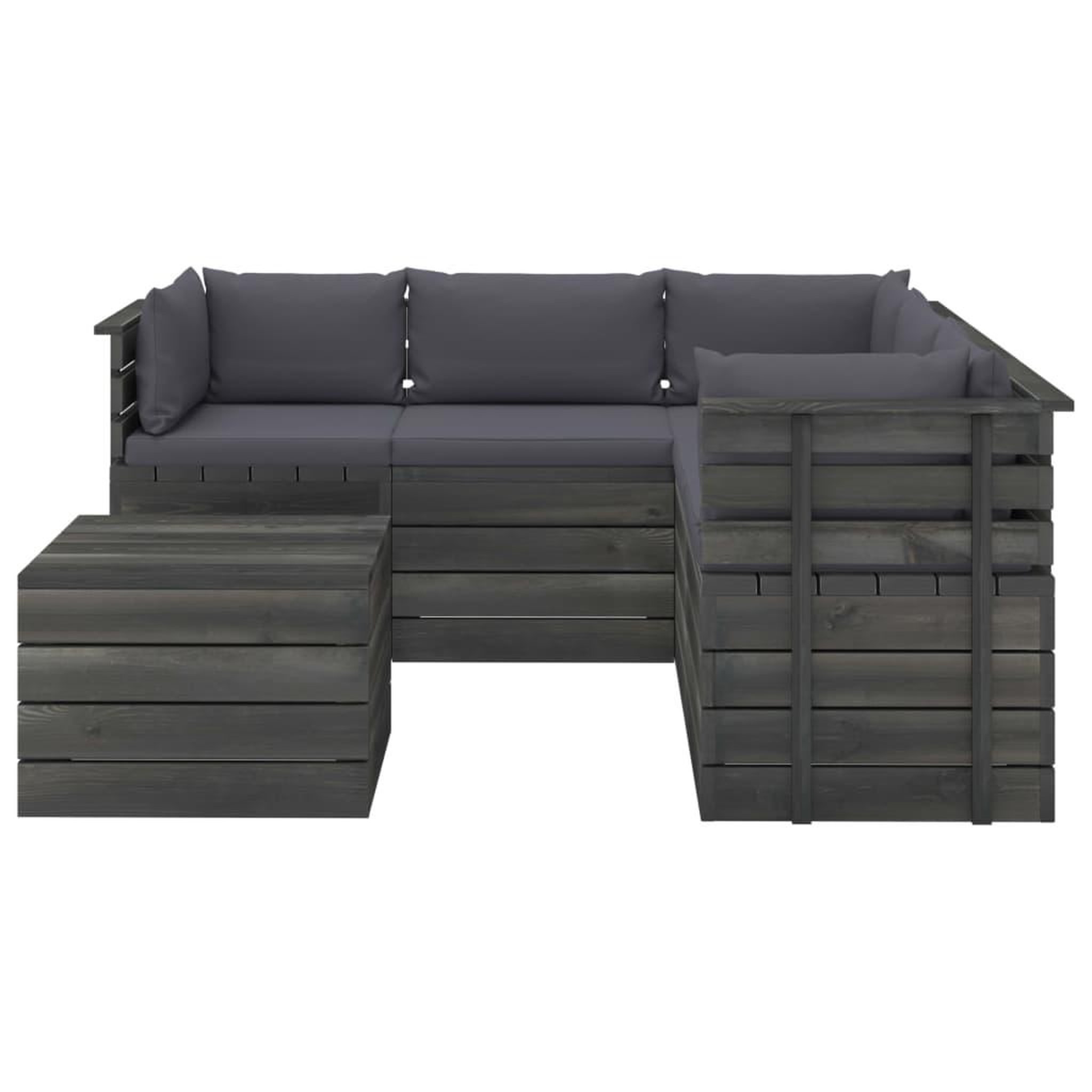 Voir la diapositive 5 : VIDAXL Salon palette de jardin 6 pcs avec coussins Bois de pin massif