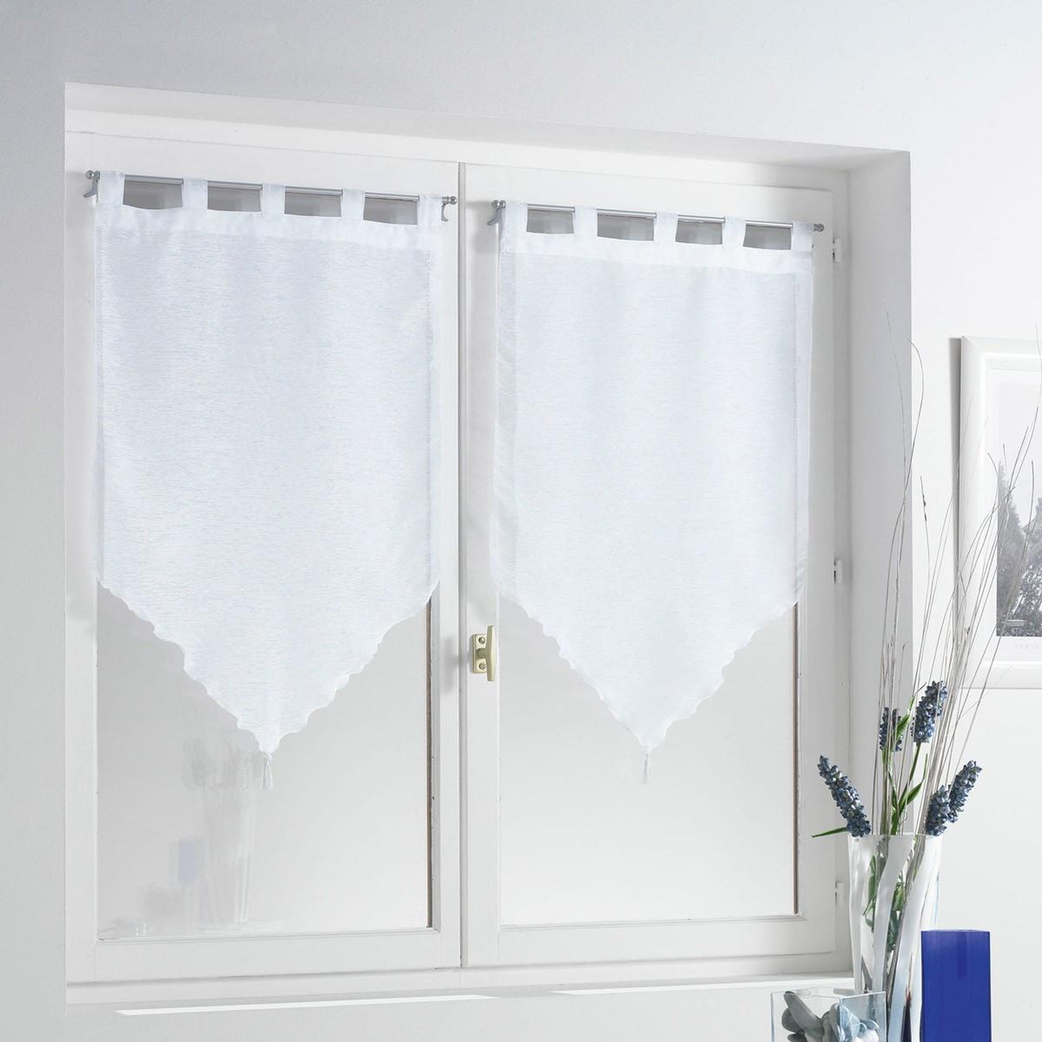 Douceur d'Intérieur Paire de voilages  lisséa  45x160cm blanc