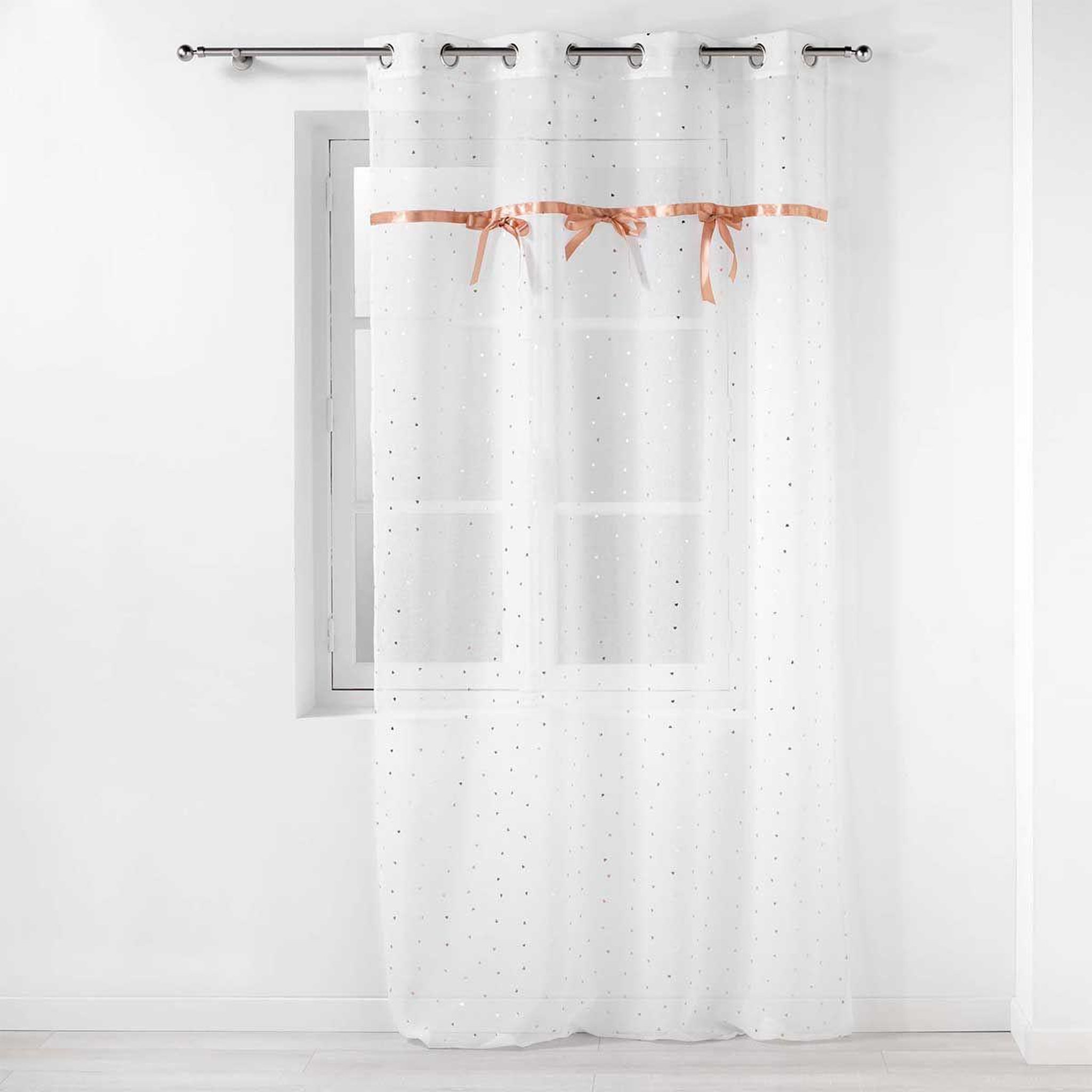 Douceur d'Intérieur Rideau Voilage Enfant  Little Miss  140x240cm Blanc