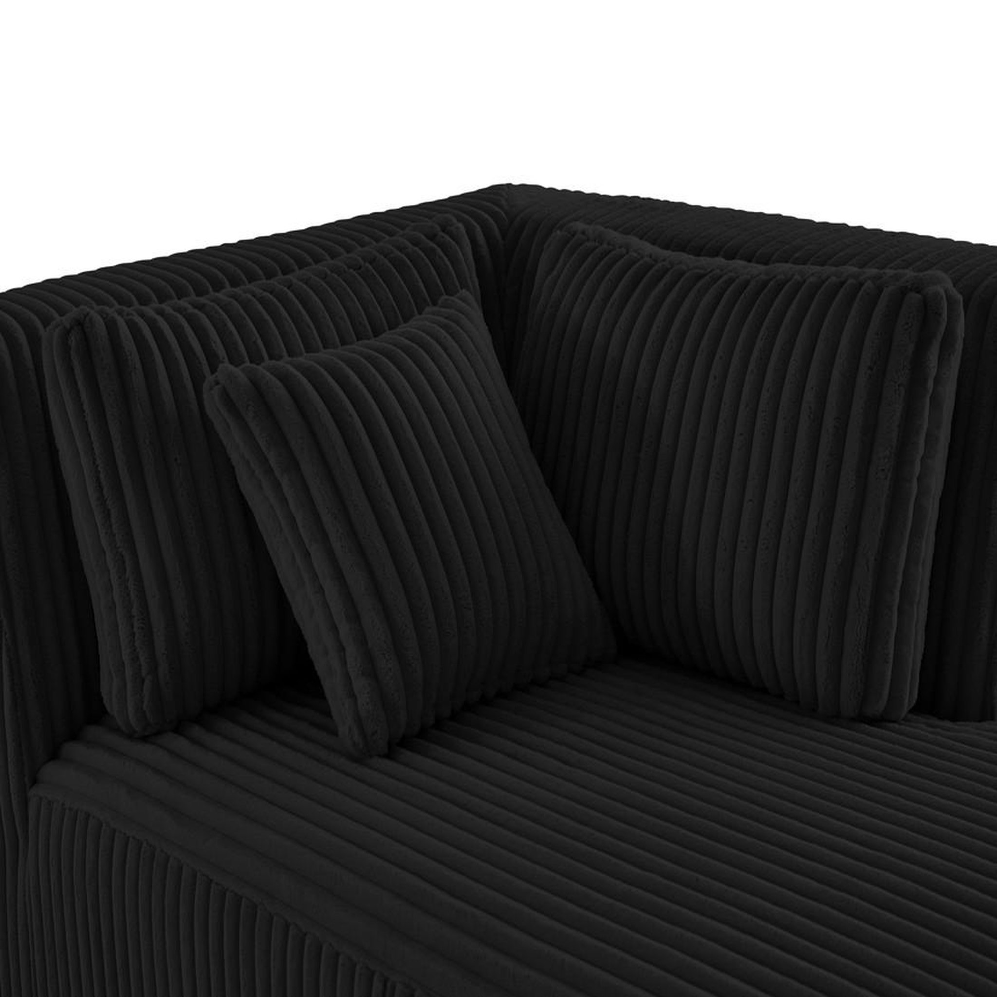 Voir la diapositive 5 : LISA DESIGN Victoire - module d'assise méridienne droit en velours côtelé grosses côtes