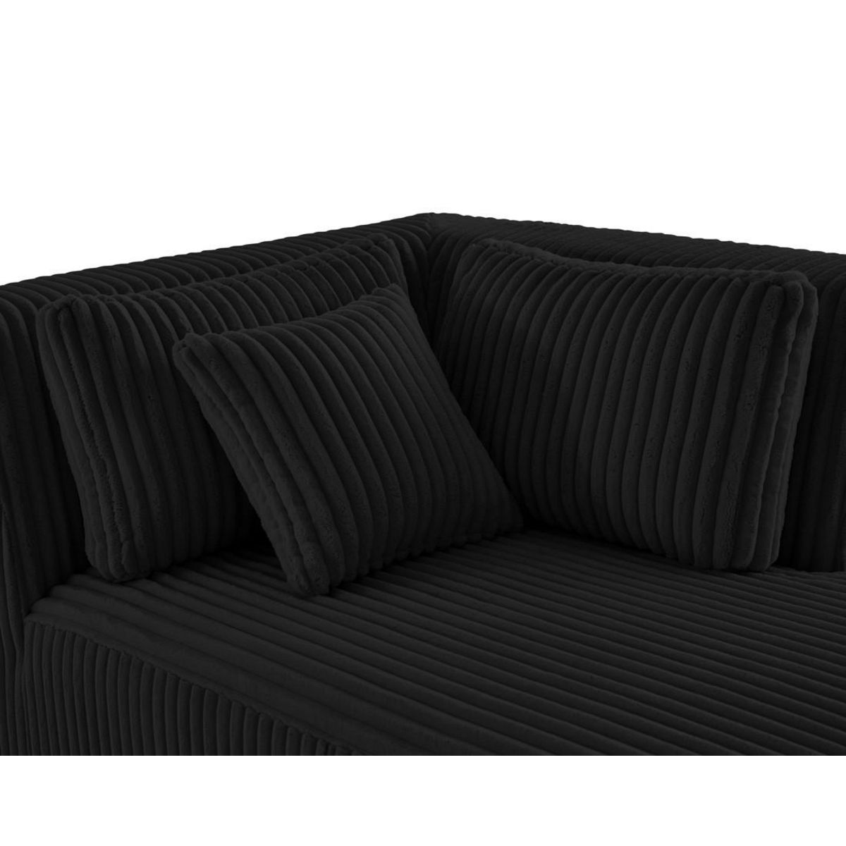 LISA DESIGN Victoire - module d'assise méridienne droit en velours côtelé grosses côtes