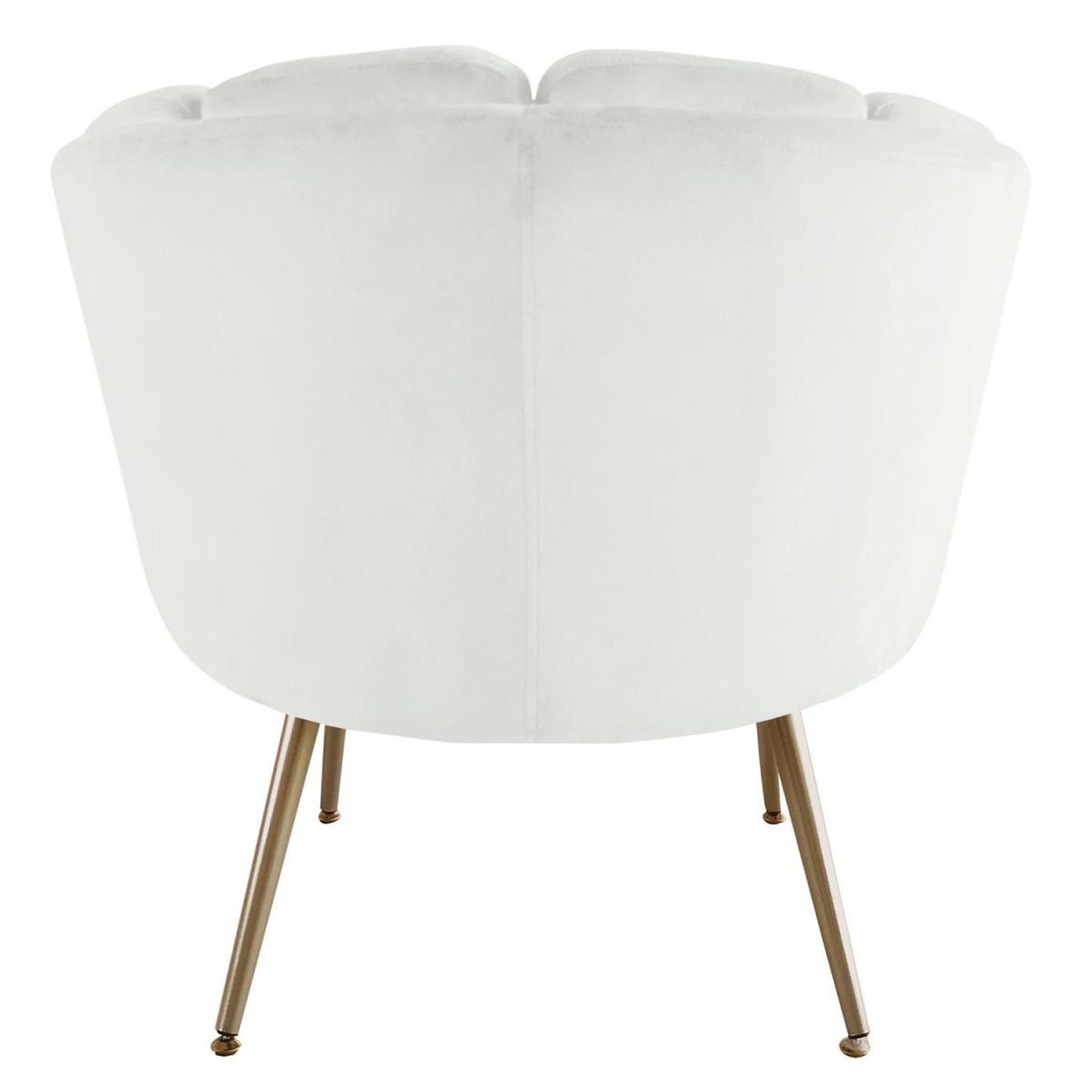 Voir la diapositive 4 : Paris Prix Fauteuil arrondi en velours  dabren  80cm blanc