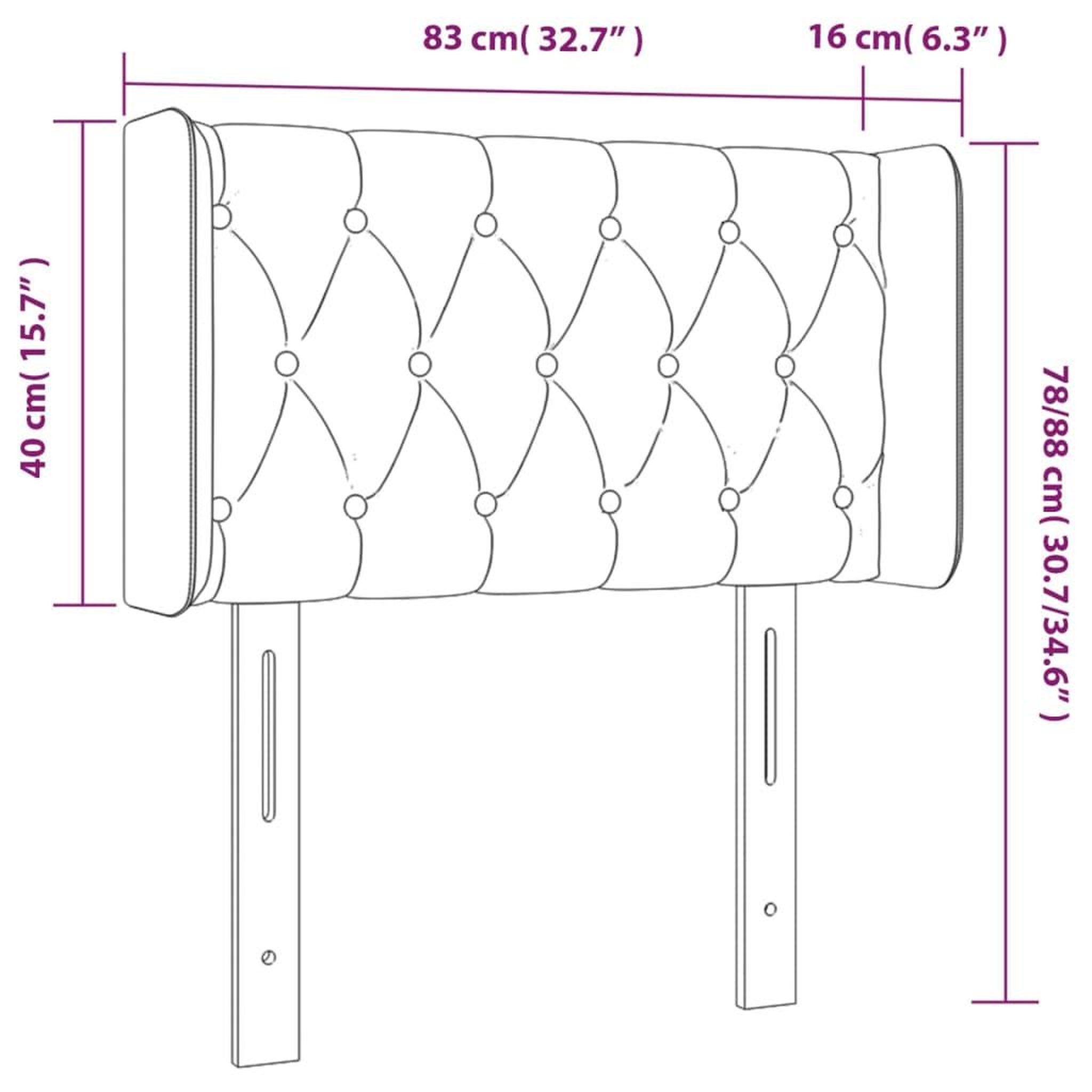Voir la diapositive 6 : VIDAXL Tete de lit a LED Gris clair 83x16x78/88 cm Velours