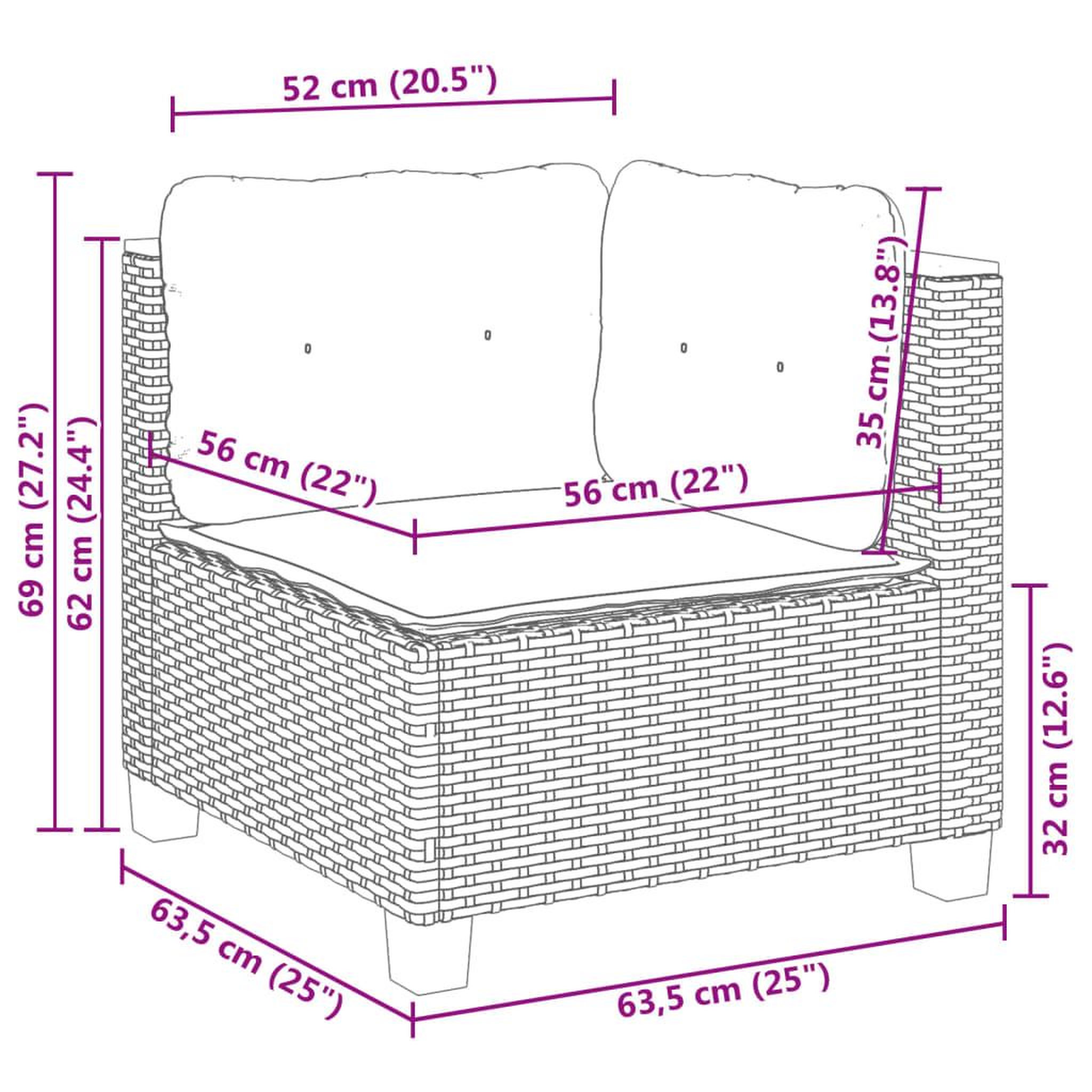 Voir la diapositive 6 : VIDAXL Canape d'angle de jardin avec coussins gris resine tressee