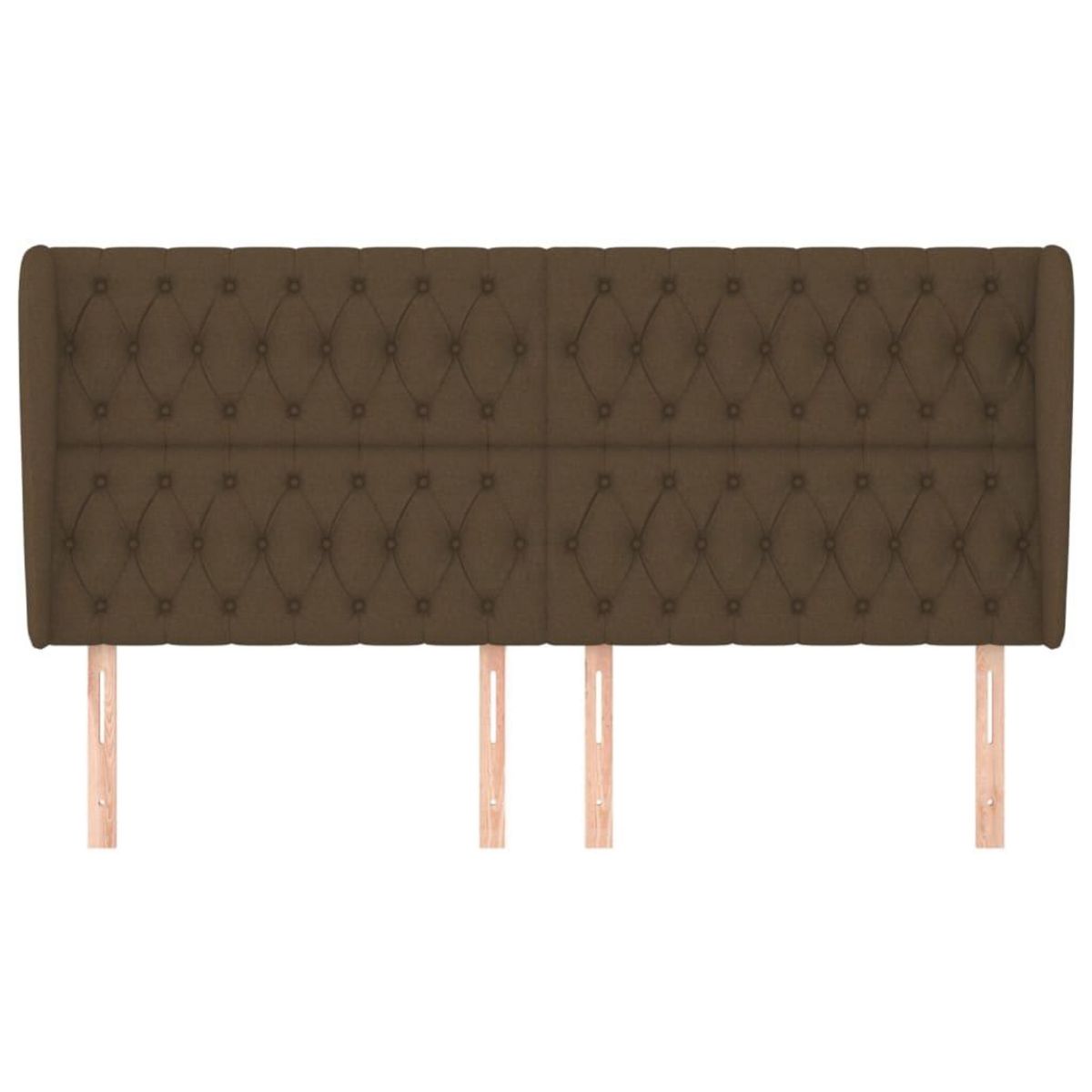 VIDAXL Tete de lit avec oreilles Marron fonce 203x23x118/128 cm Tissu