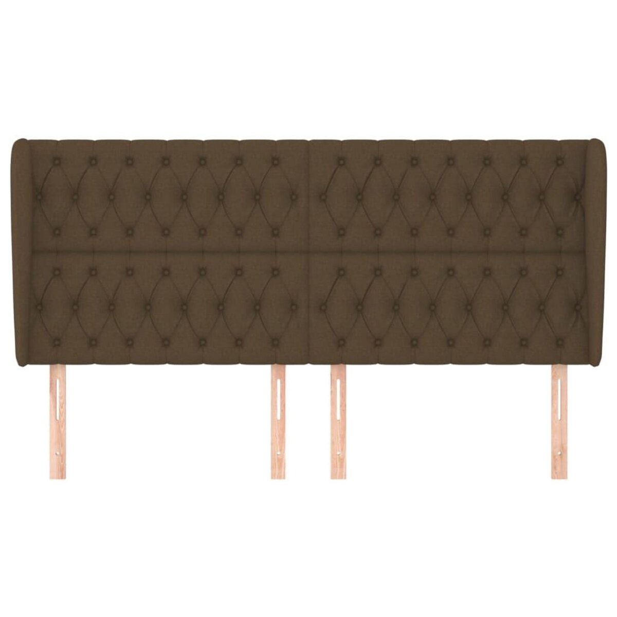 VIDAXL Tete de lit avec oreilles Marron fonce 203x23x118/128 cm Tissu