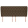 Voir la diapositive 3 : VIDAXL Tete de lit avec oreilles Marron fonce 203x23x118/128 cm Tissu