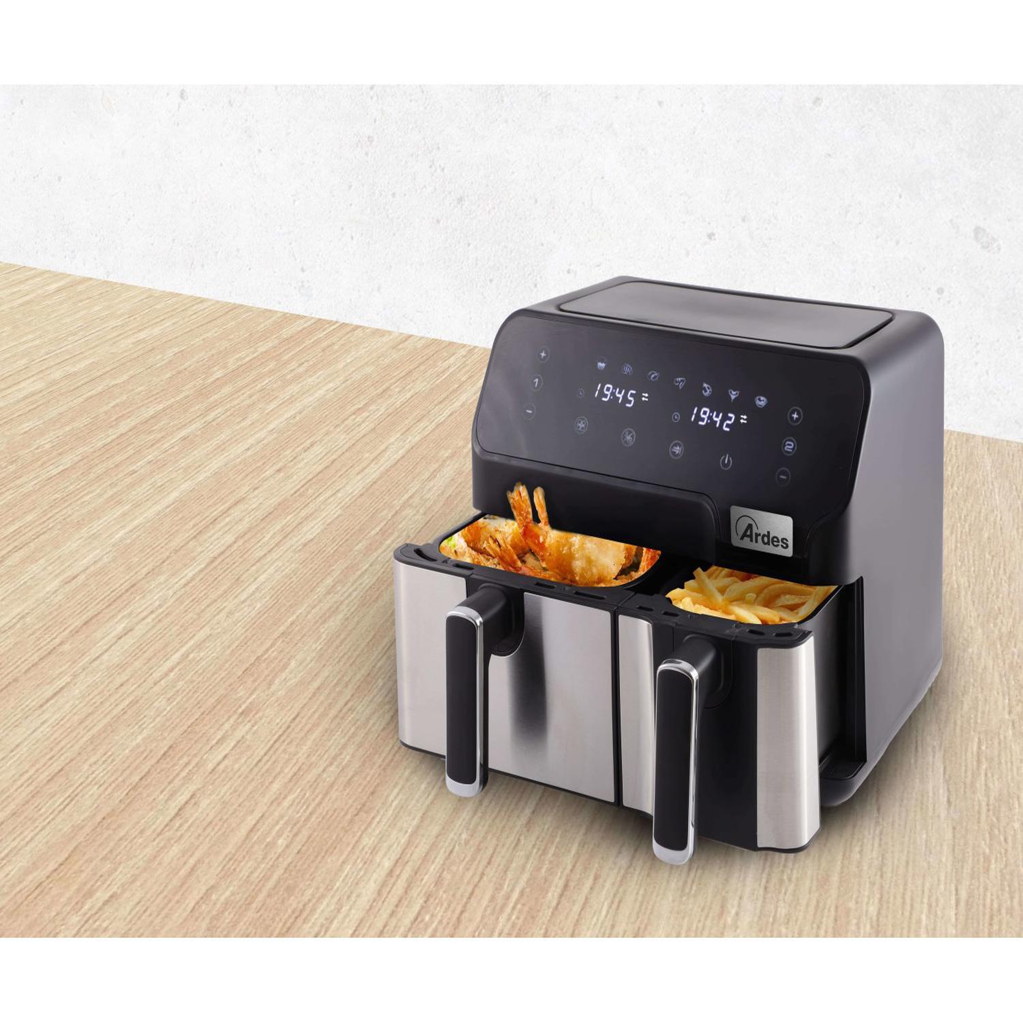 Voir la diapositive 3 : Ardes Friteuse à air chaud double ardes arfrya03d 9 l indépendante noir acier inoxydable