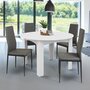 Voir la diapositive 4 : ID MARKET Table à manger extensible ronde DONA 4-8 personnes blanc 110-150 cm