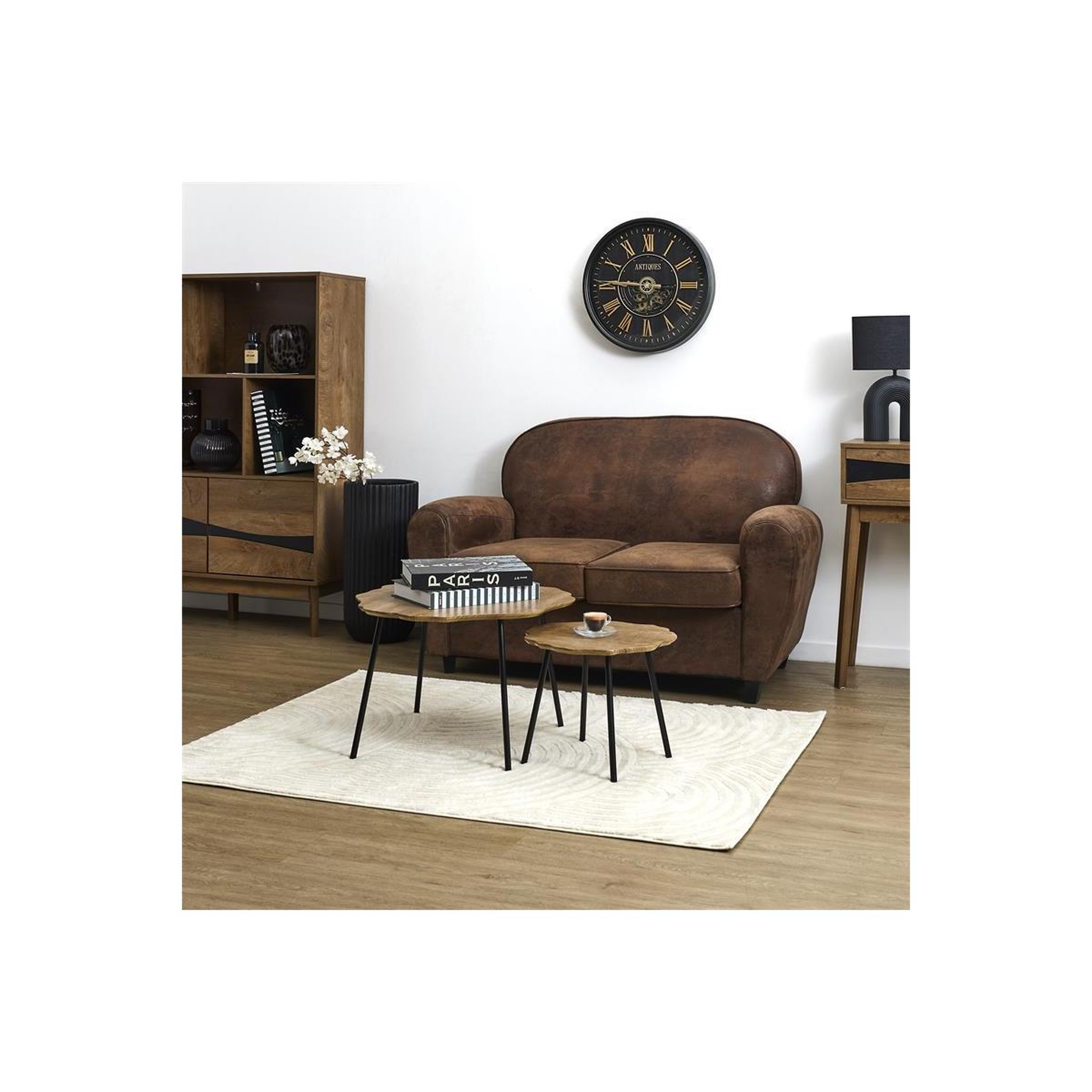 Voir la diapositive 5 : The Home Deco Factory Lot de 2 tables basses gigognes  forest  60cm marron