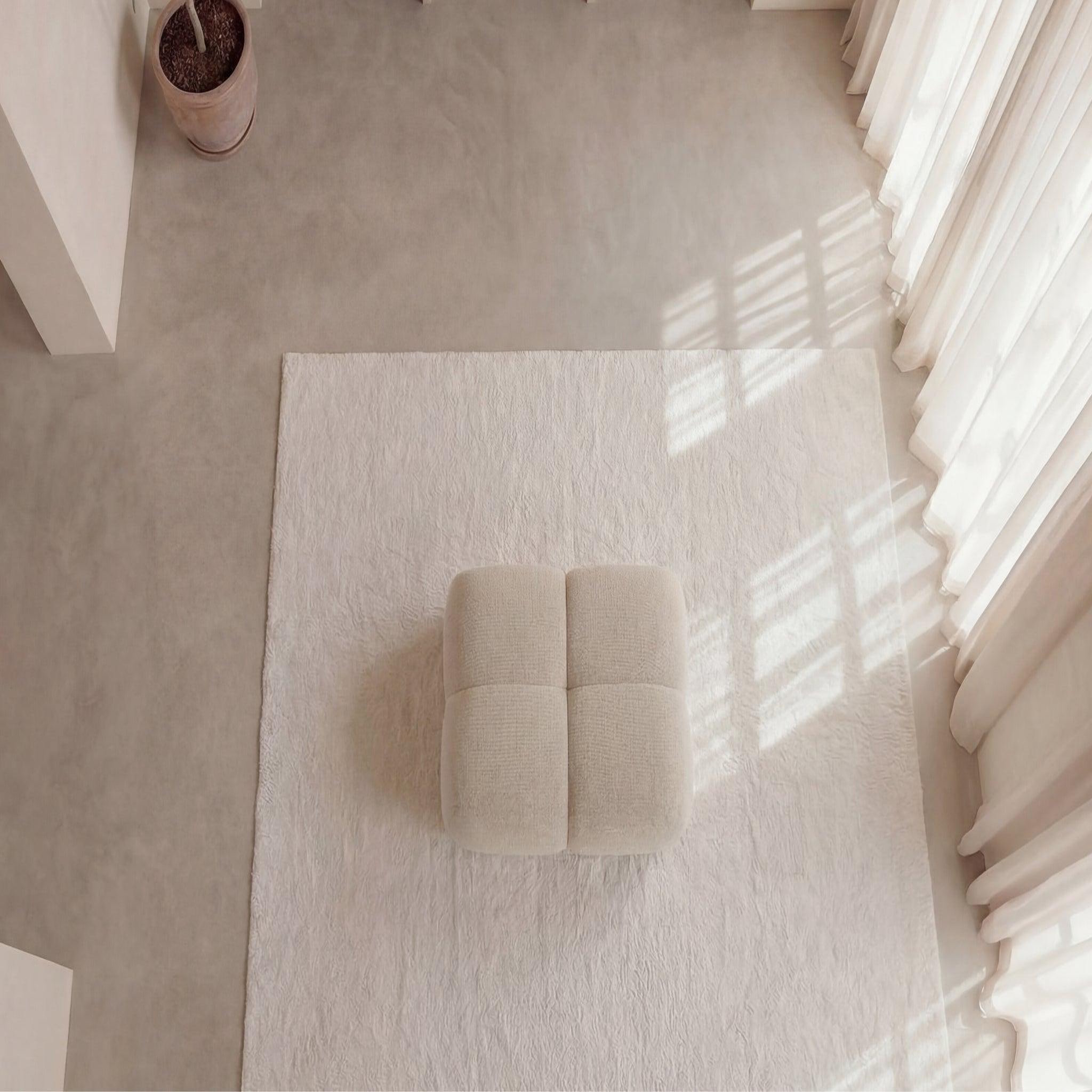 Voir la diapositive 5 : CASANOVA PARIS Constance - pouf en tissu chenille 72x72x43.5