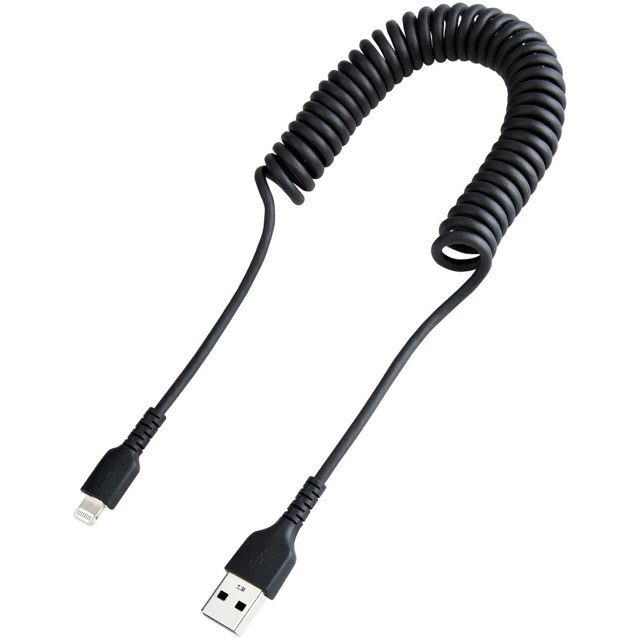 Voir la diapositive 3 : Startech Startech.com câble usb vers lightning de 1m - certifié mfi - adaptateur usb lightning noir, gaine durable en tpe - cordon chargeur iphone/lightning spiralé en fibre aramide - câble usb pour iphone très résistant