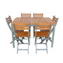 Voir la diapositive 6 : SWEEEK Table de jardin acacia avec coins arrondis, 6 chaises, 120 x 80 x 75 cm