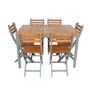 Voir la diapositive 6 : SWEEEK Table de jardin acacia avec coins arrondis, 6 chaises, 120 x 80 x 75 cm