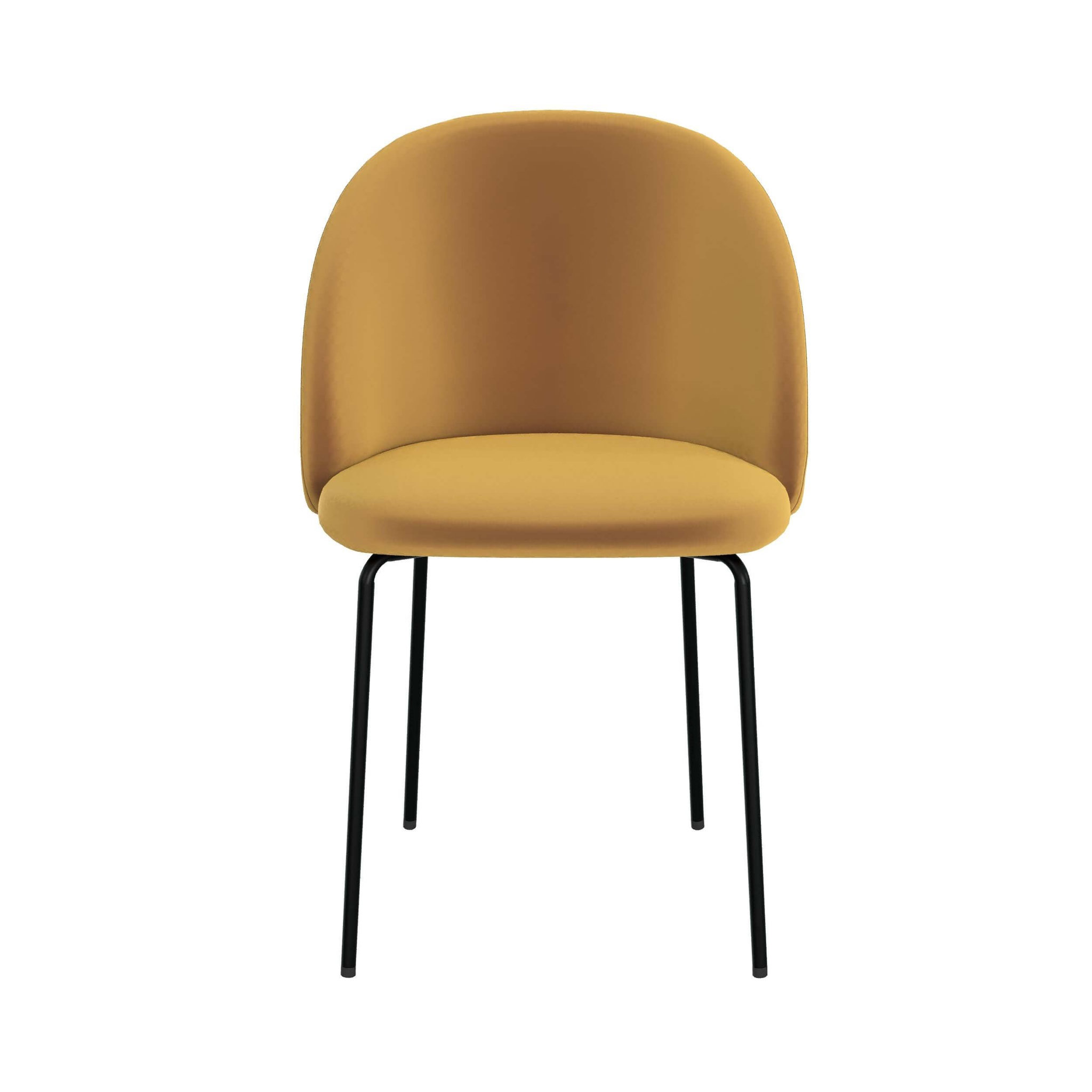 Voir la diapositive 6 : MAISON PAVANE Lot de 2 chaises en velours jaune moutarde-karl