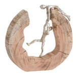 Paris Prix Statuette Déco  Binôme  38cm Naturel & Argent