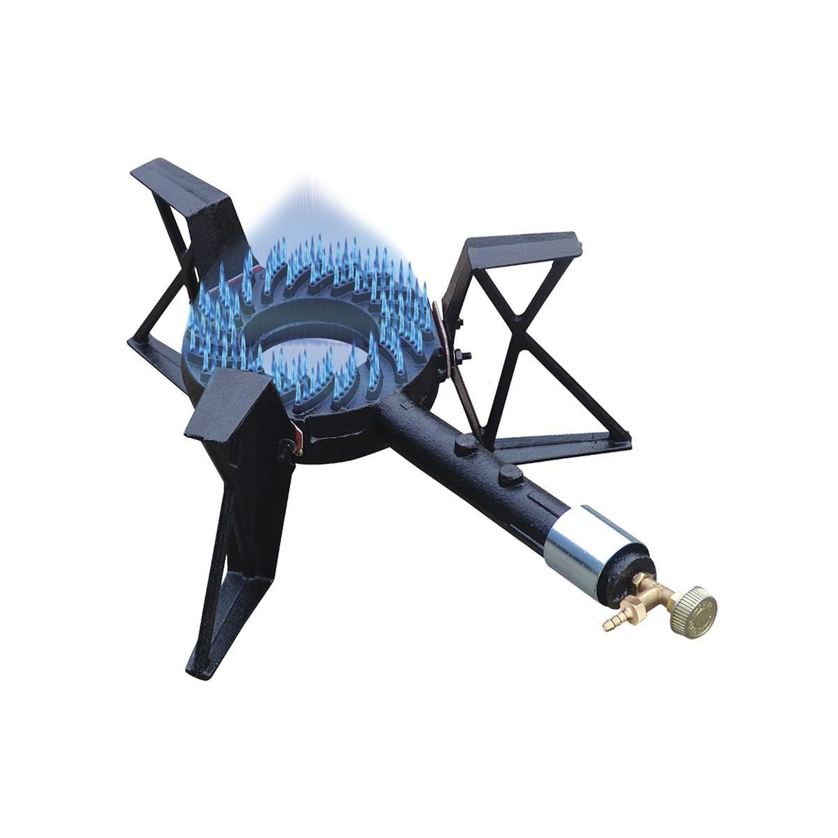 INTEC Rechaud gaz fonte véritable 7.5 kW 3 pieds Traiteur Réchaud portable Gaz Butane ou Propane Puissance réglable