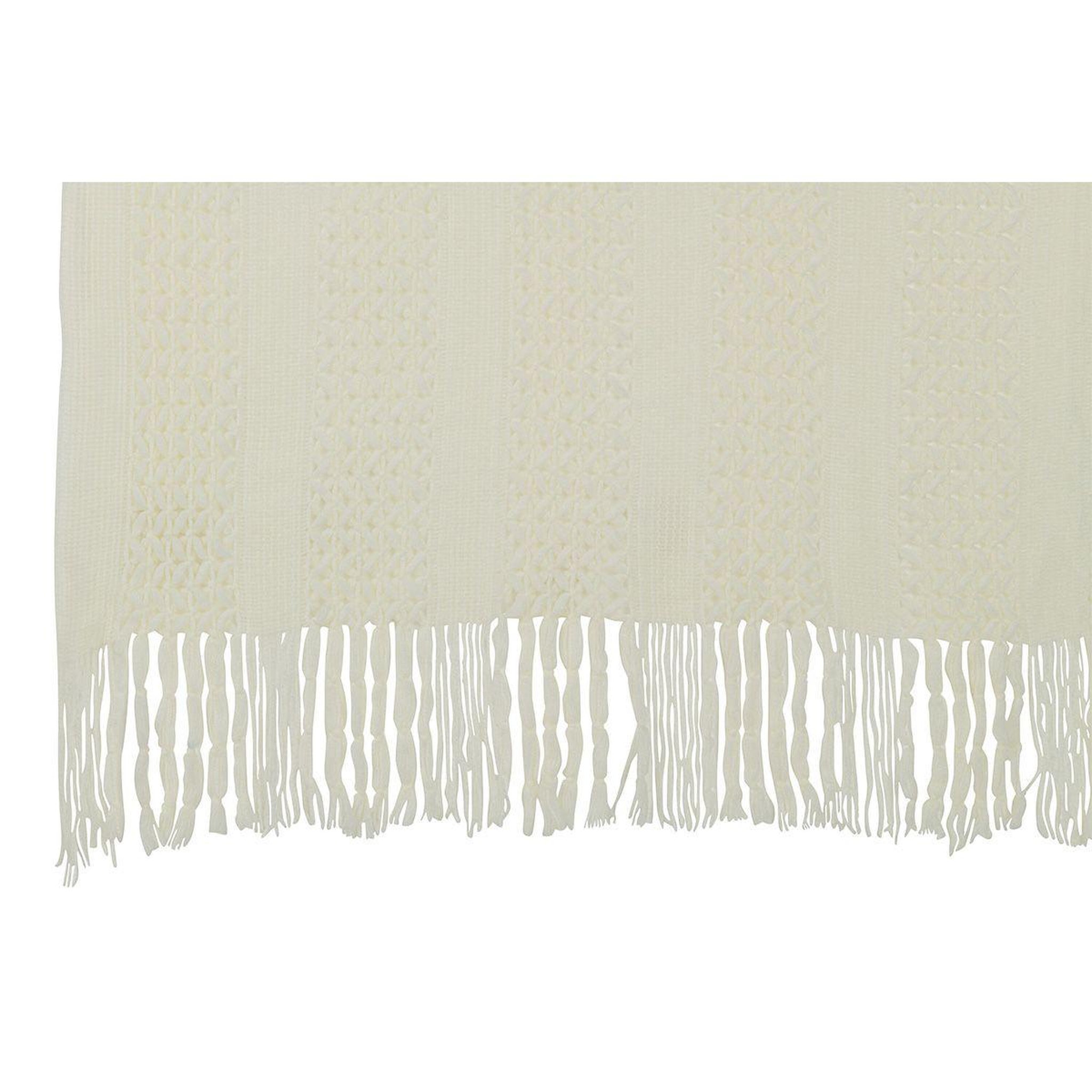 Voir la diapositive 3 : J-LINE Plaid déco tricot  abby  143x195cm blanc