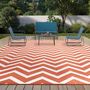 Voir la diapositive 2 : ID MARKET Tapis extérieur CHEVRONS terracotta 270 x 370 CM