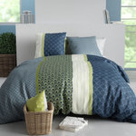 ATELIER DU COTON Housse de couette 260x240 POLO + 2 taies coton 57 fils