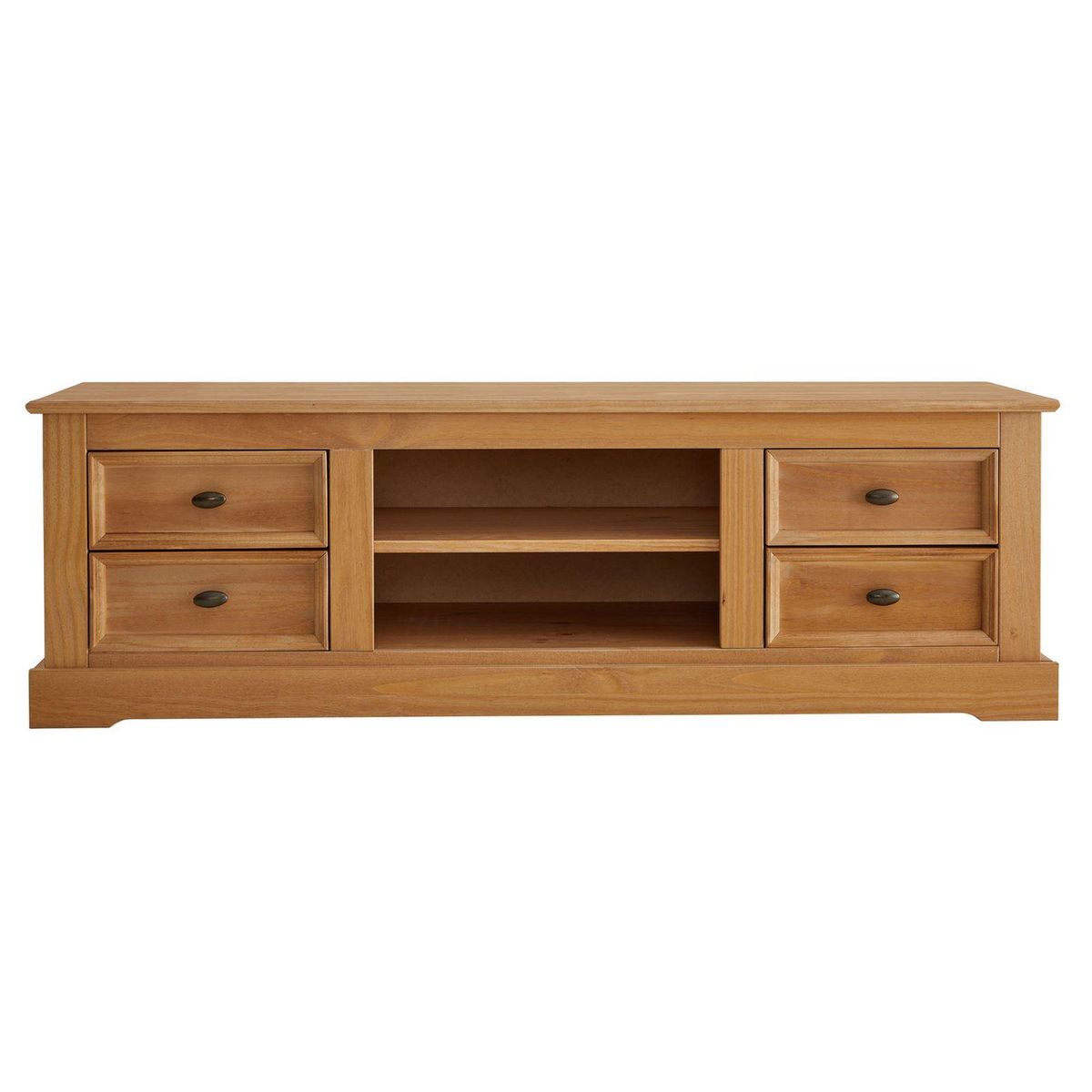 IDIMEX Meuble TV KENT en pin massif, avec 4 tiroirs