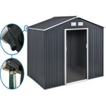 Habitat et Jardin Abri de jardin métal -  Vegas  - 8,83 m² avec gouttière - Gris
