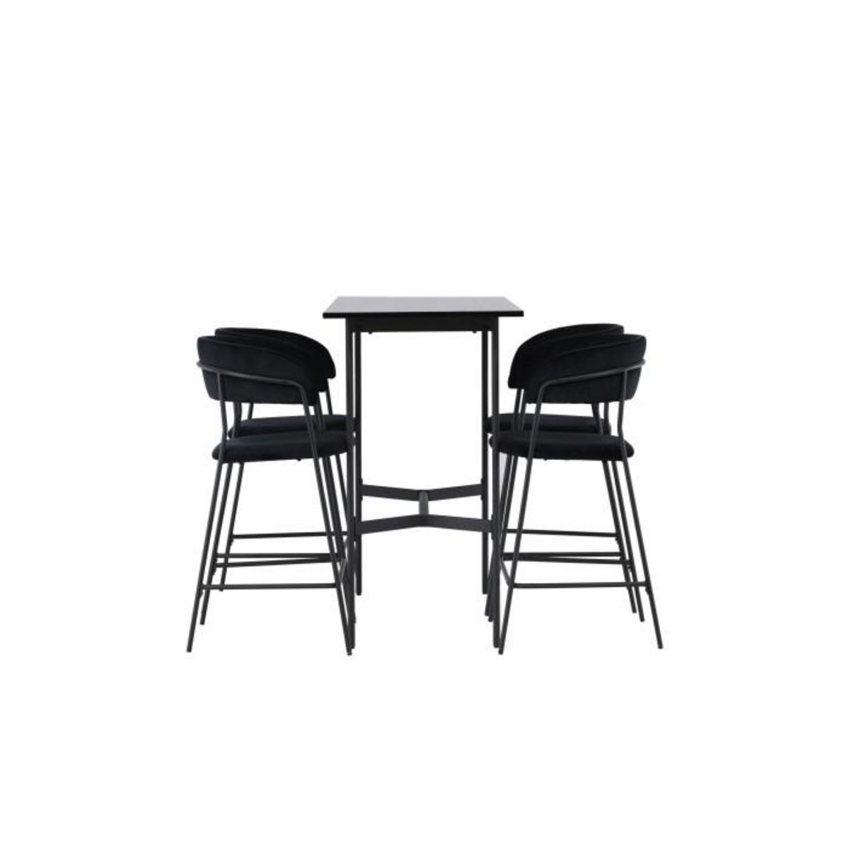 Paris Prix Ensemble Table de Bar & 4 Chaises  Rax & Lui  120cm Noir