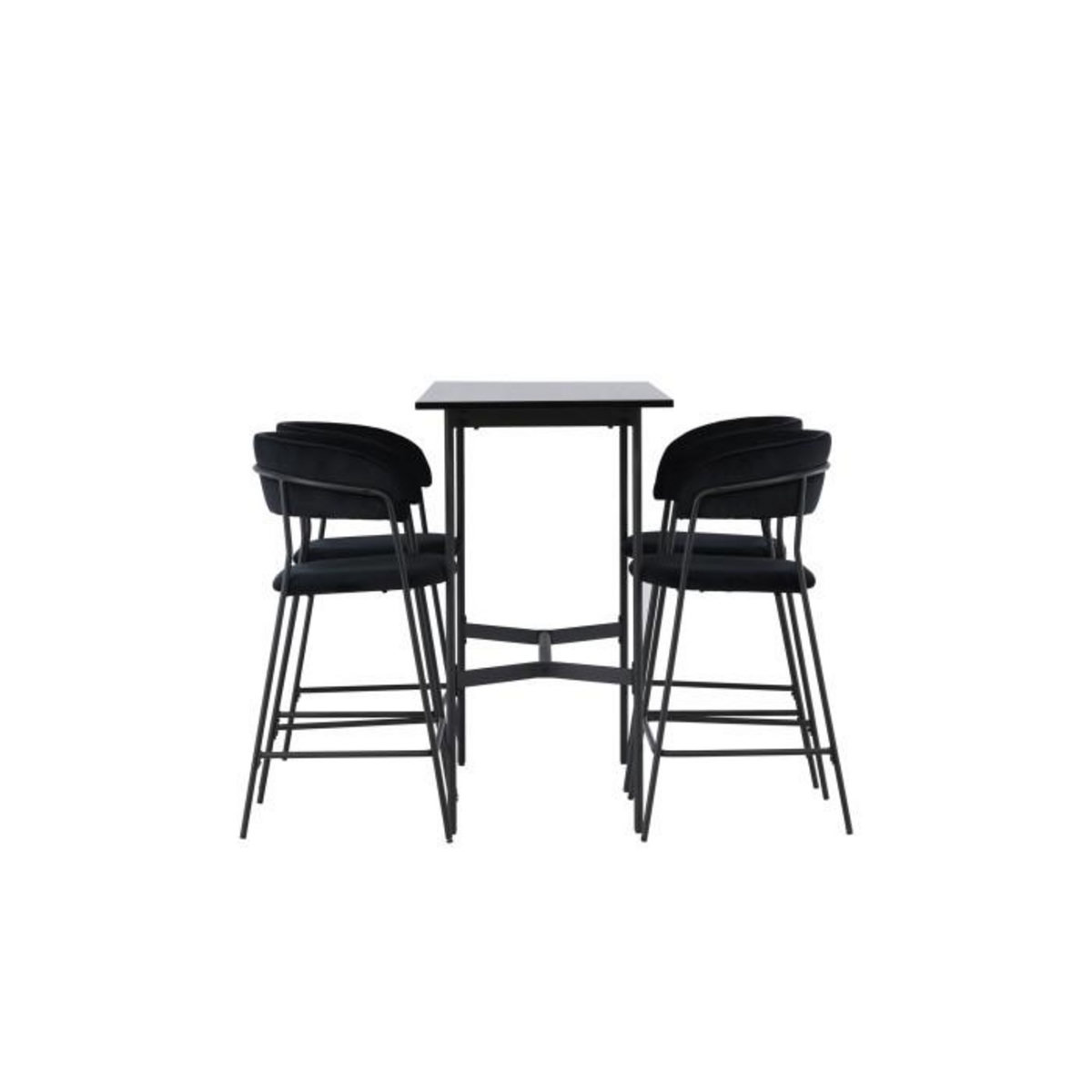 Paris Prix Ensemble Table de Bar & 4 Chaises  Rax & Lui  120cm Noir