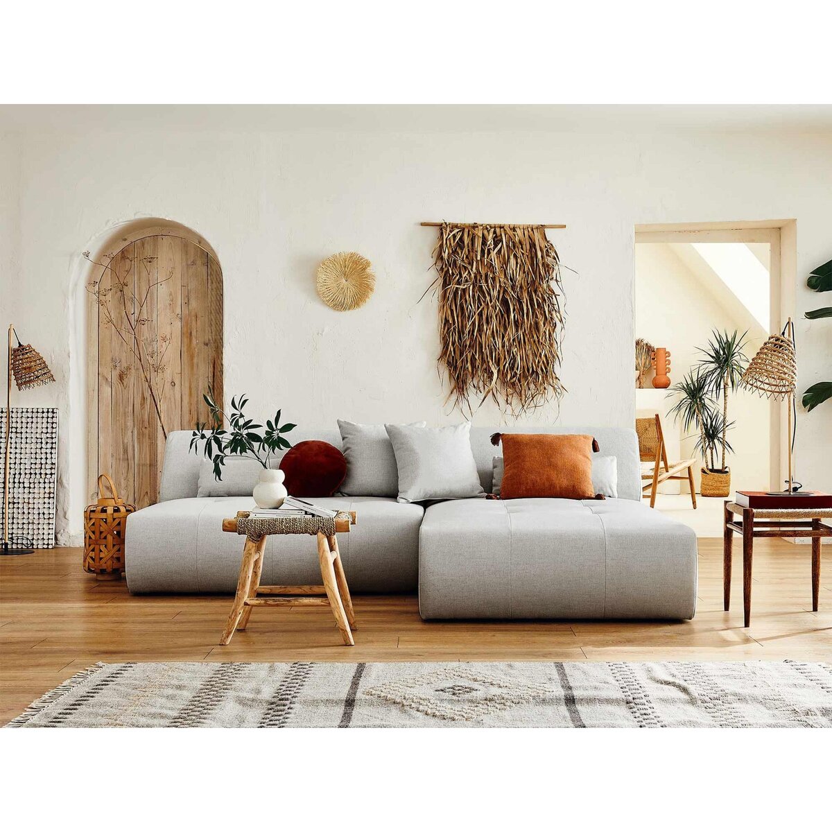 LISA DESIGN Onyx - canapé modulable d'angle réversible 4 places - en tissu