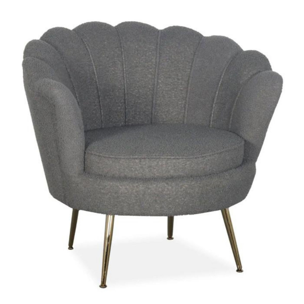 Paris Prix Fauteuil Design Bouclette  André  80cm Gris