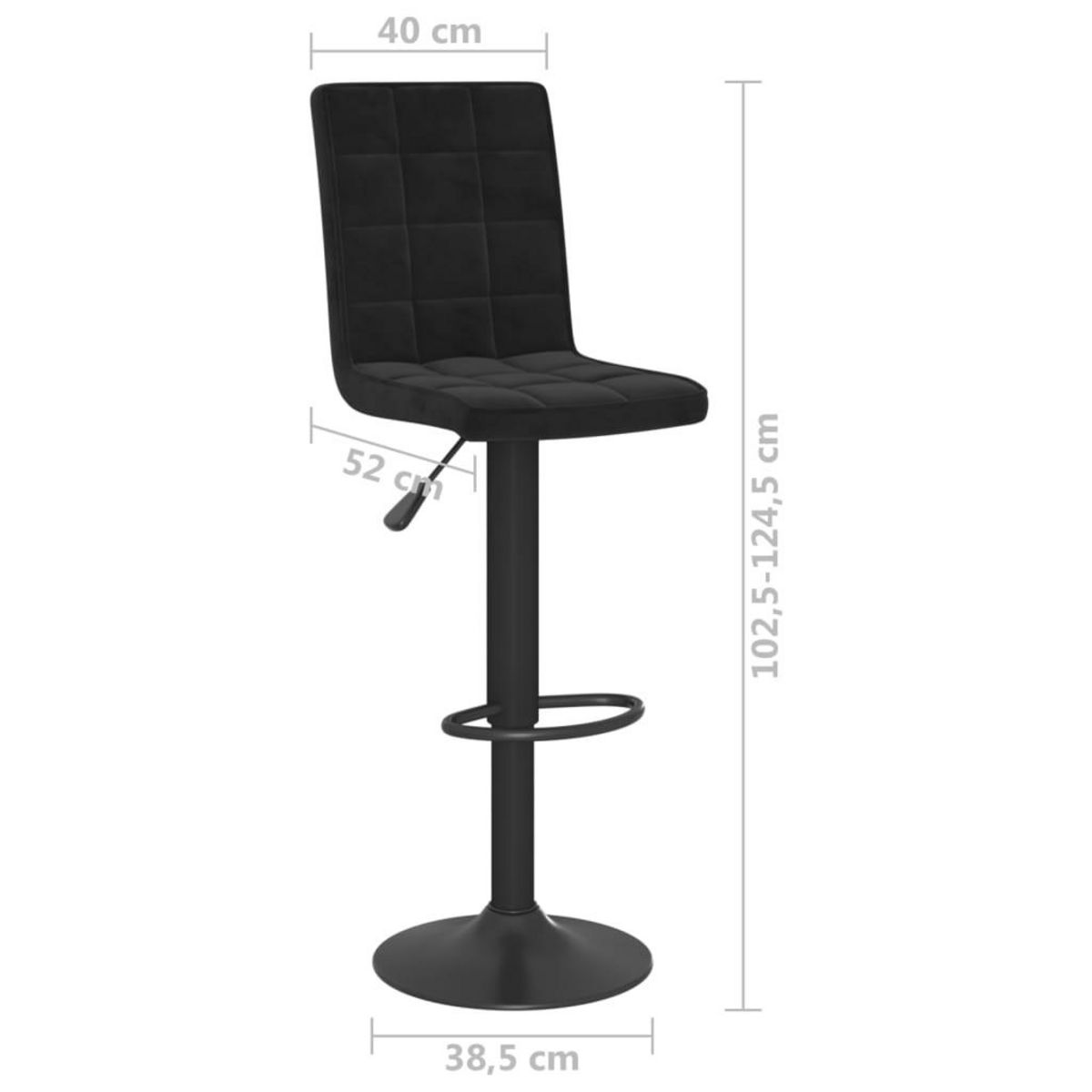 VIDAXL Tabourets de bar lot de 2 noir velours