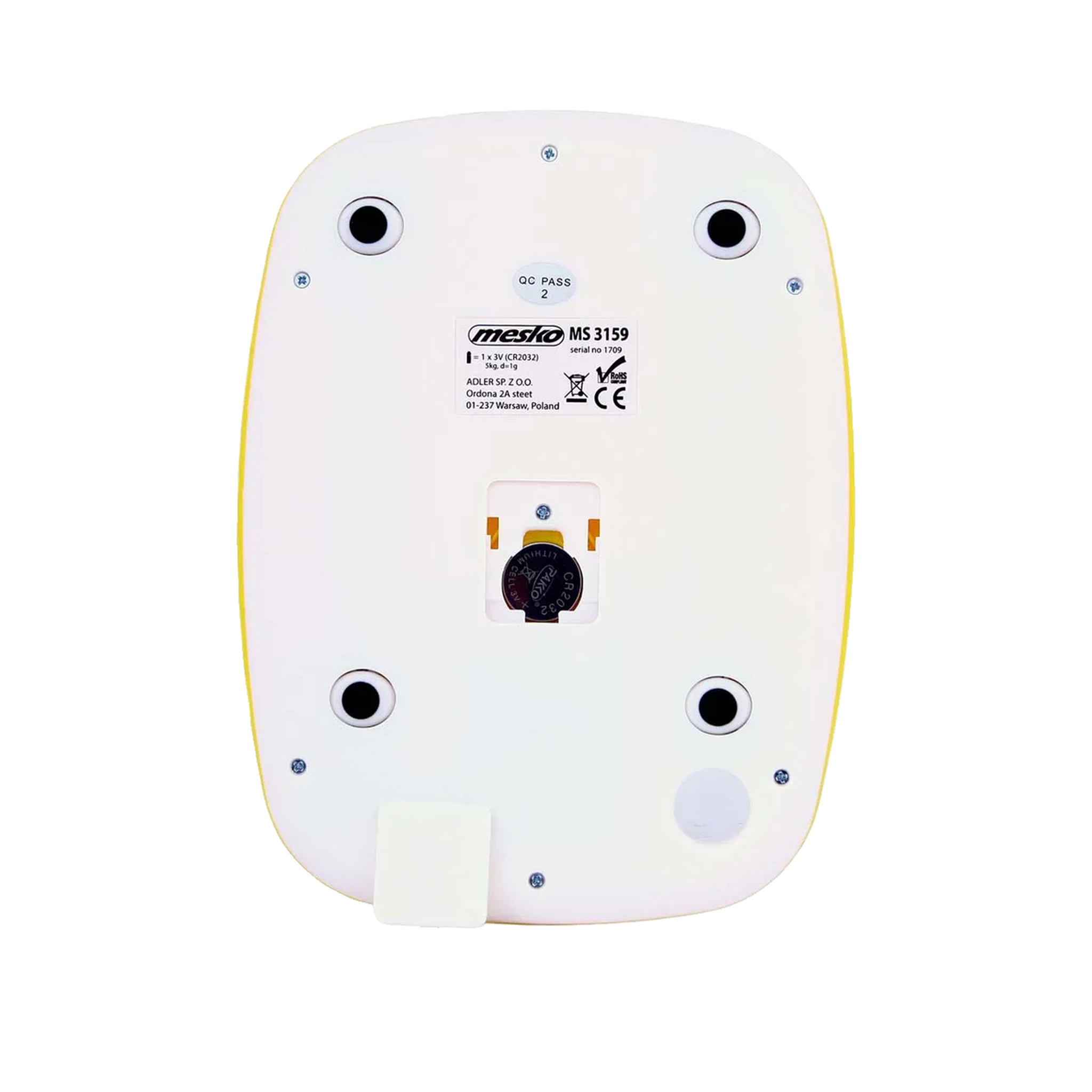 Voir la diapositive 2 : MEYKO Balance de cuisine Mesko ms 3159y couleur jaune