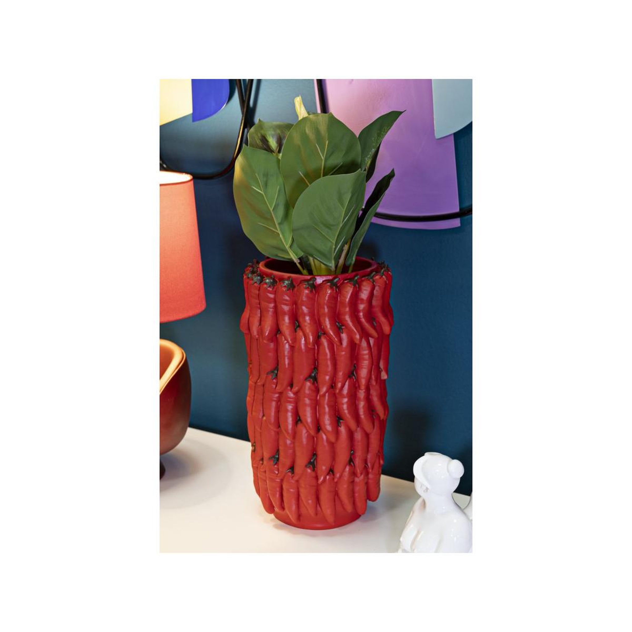 Voir la diapositive 6 : Paris Prix Vase déco piments  chili  34cm rouge