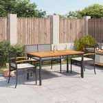 VIDAXL Ensemble a manger de jardin 4 pcs avec coussins noir