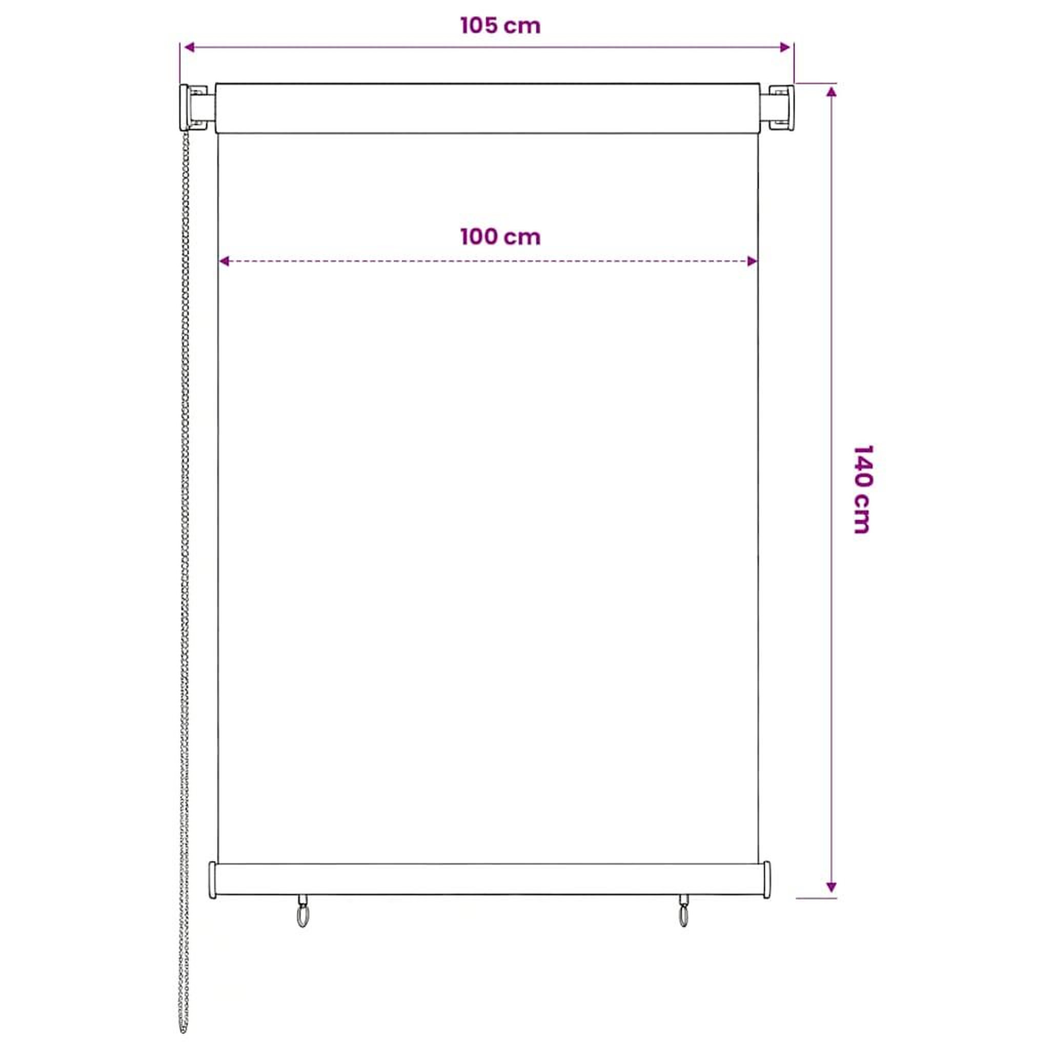 Voir la diapositive 6 : VIDAXL Store roulant d'exterieur 105 (l) x 140 (h) cm marron hdpe