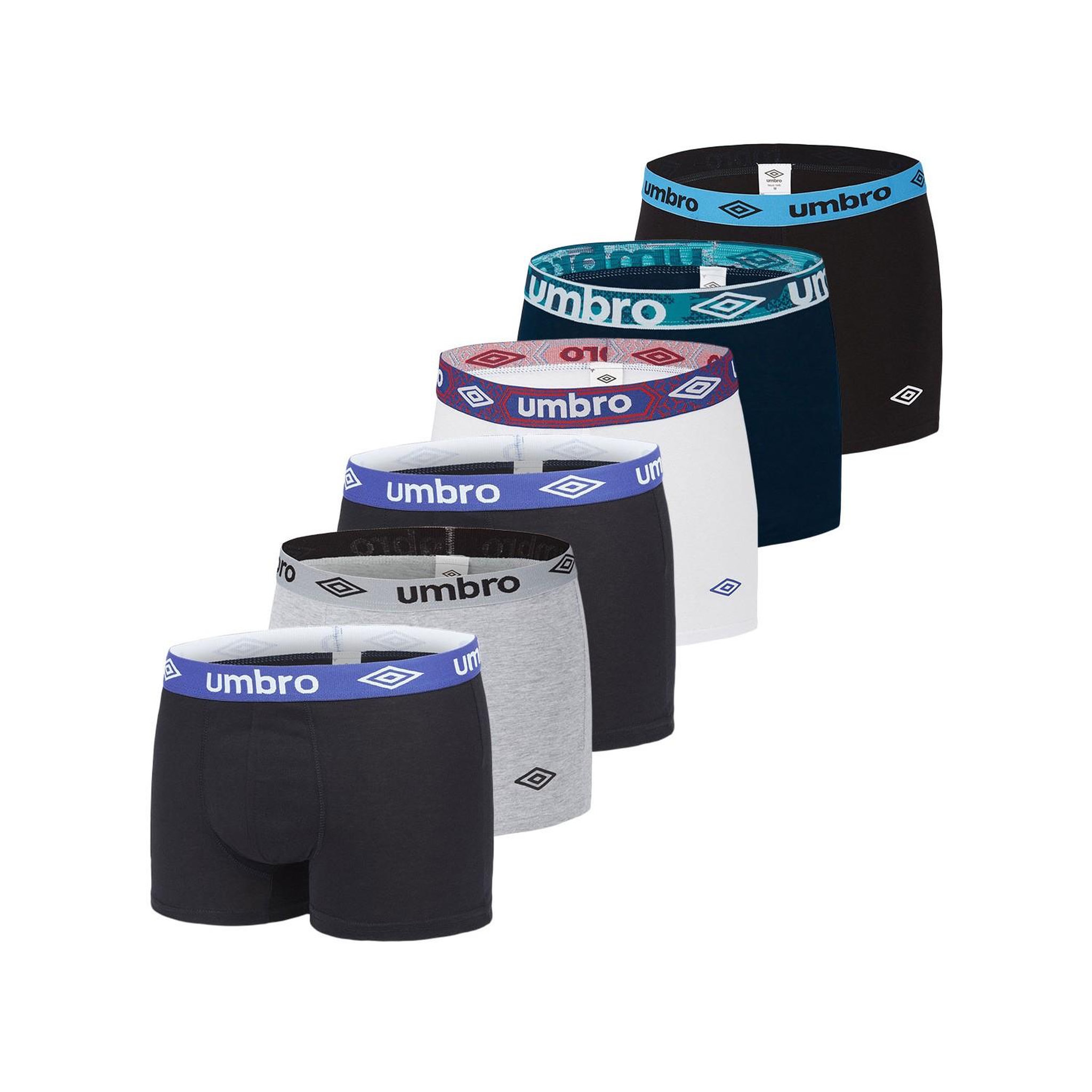 Voir la diapositive 2 : UMBRO Pack Surprise de 6 Boxers coton homme