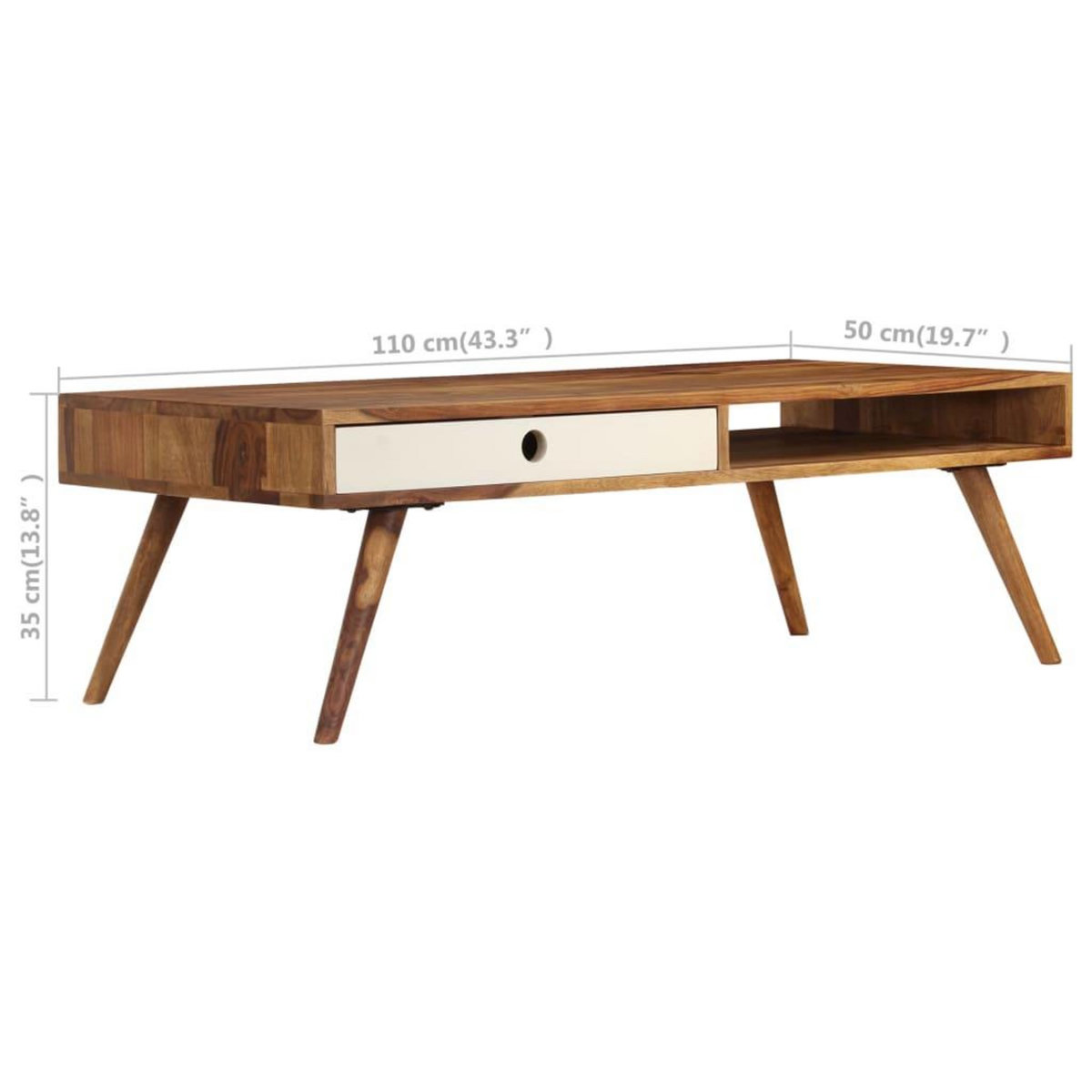 VIDAXL Table basse 110x50x35 cm Bois massif