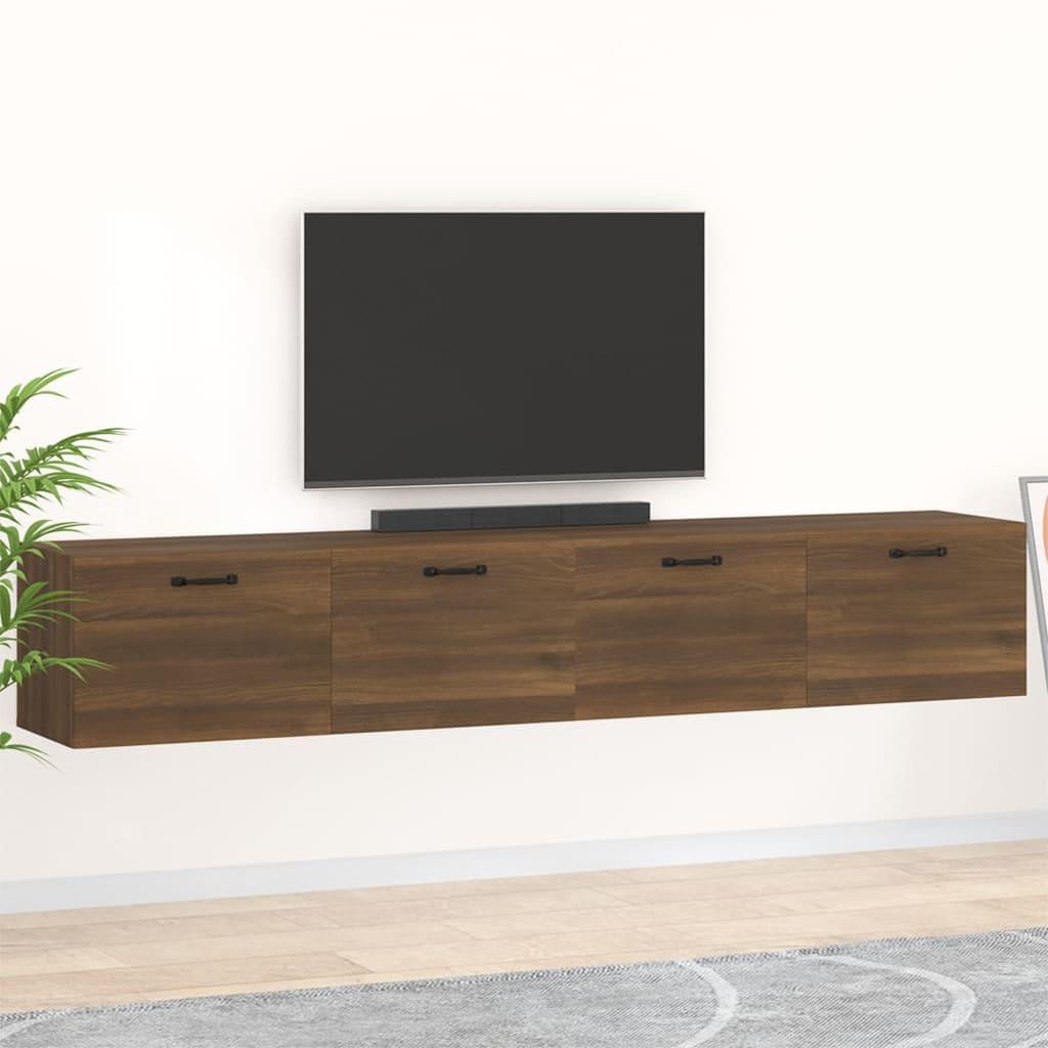 Voir la diapositive 1 : VIDAXL Armoires murales 2 pcs Chene marron 100x36,5x35 cm