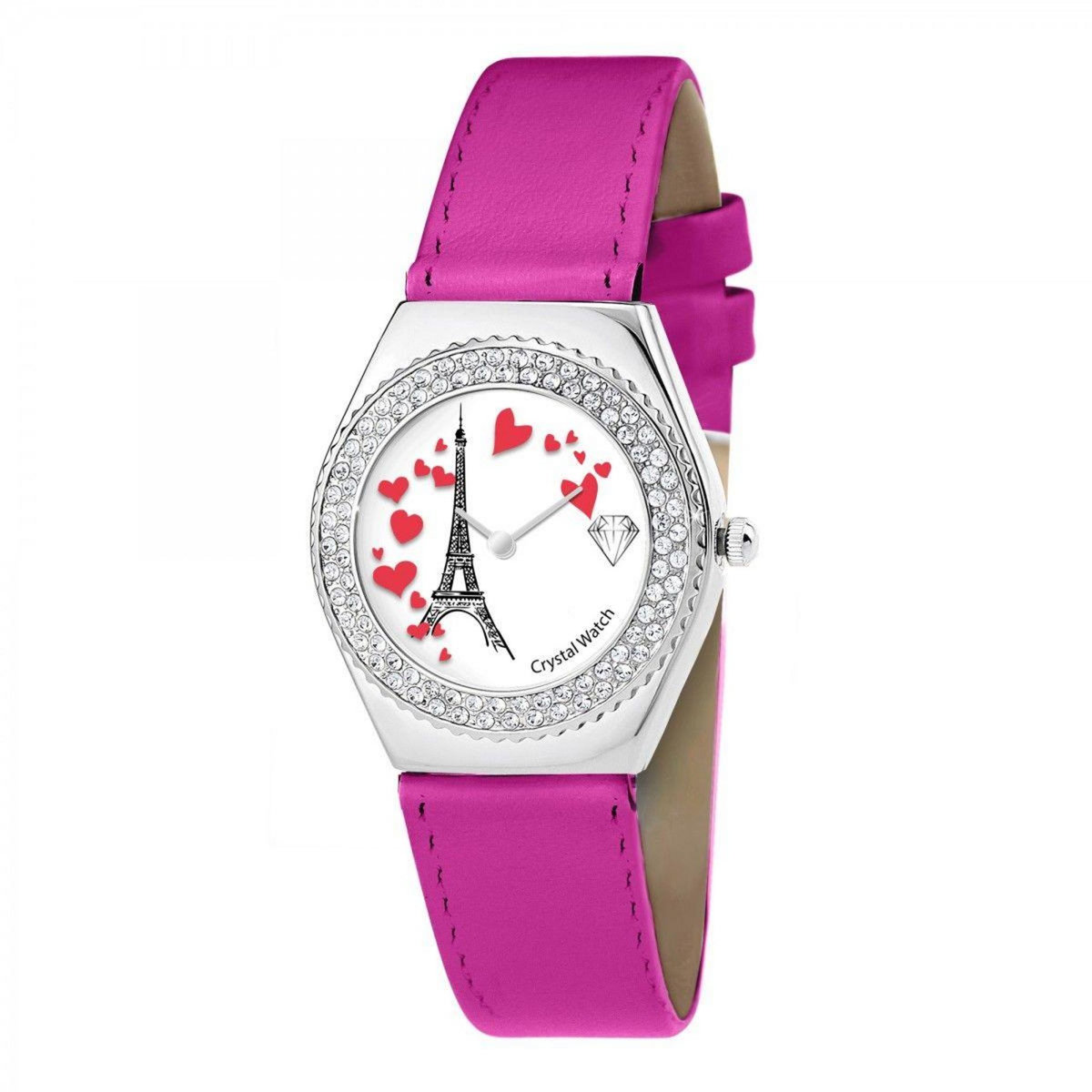 SC CRYSTAL Montre Alysson Tour Eiffel à mouvement tournant SC Crystal ornée de Cristaux scintillants