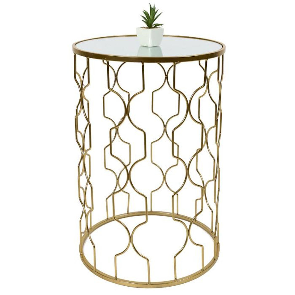 Paris Prix Lot de 2 Tables d'Appoint Gigognes  Dubai  55cm Or