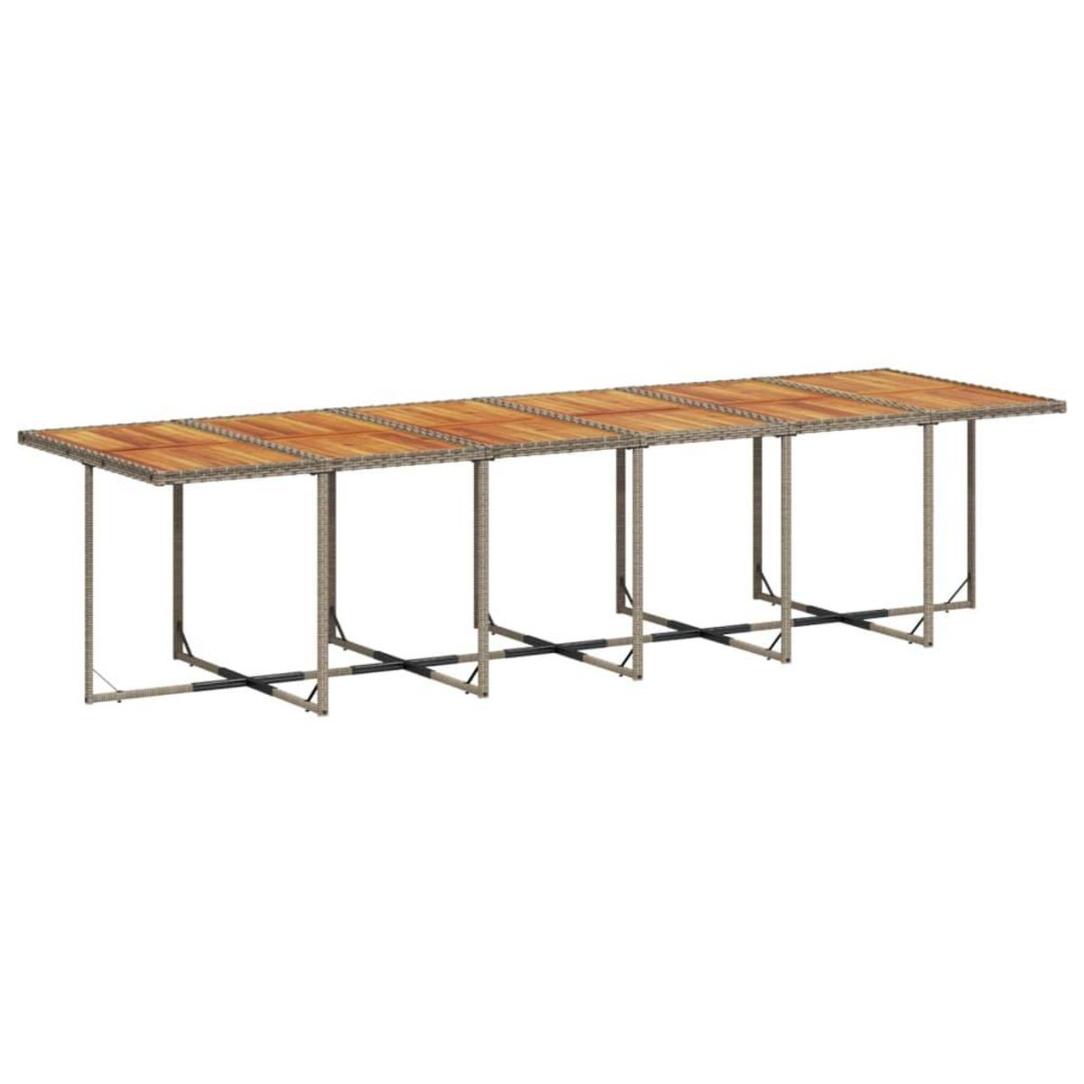 VIDAXL Ensemble a manger de jardin 17 pcs et coussins resine tressee