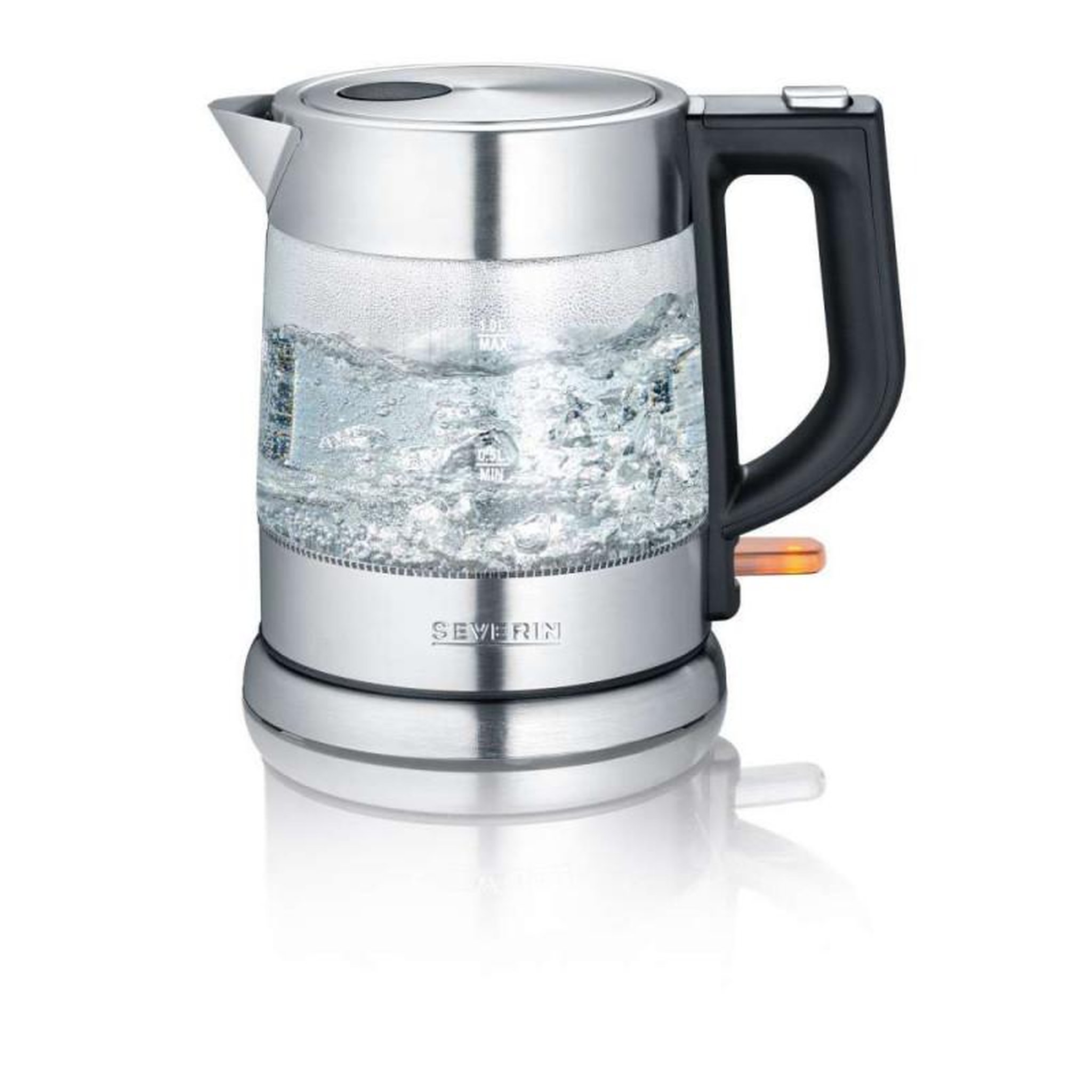 Voir la diapositive 2 : SEVERIN Bouilloire sans fil 1l 2200w verre/inox - wk3468
