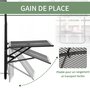 OUTSUNNY Table suspendue de balcon pliable dim. plateau 60L x 40l cm hauteur réglable 57-72H cm métal époxy noir