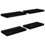 Voir la diapositive 2 : VIDAXL Etagere murale flottante 4 pcs Noir brillant 50x23x3,8 cm MDF
