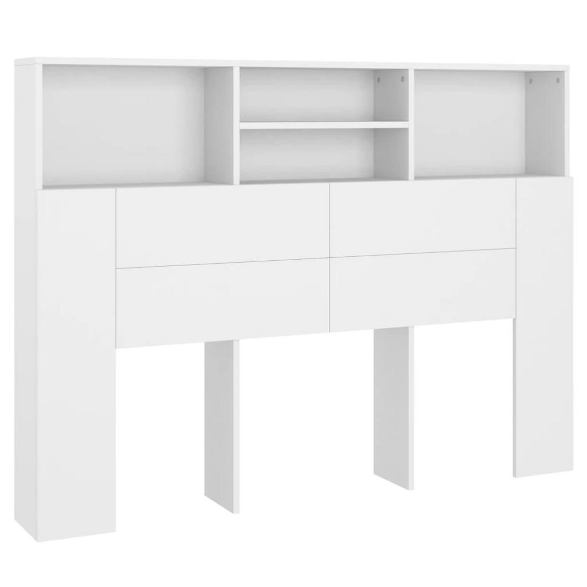VIDAXL Armoire de tete de lit Blanc 140x19x103,5 cm